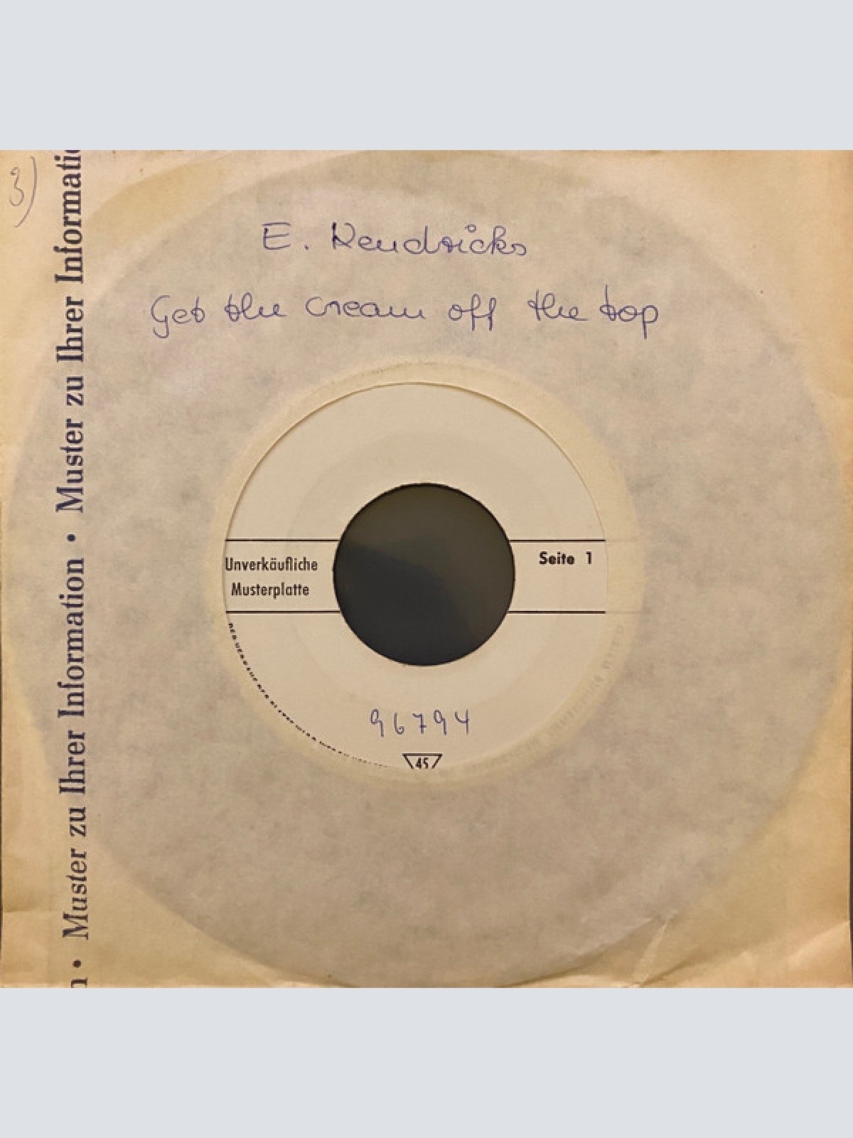 Vinyl / E. Kendricks* - Get The Cream Off The Top