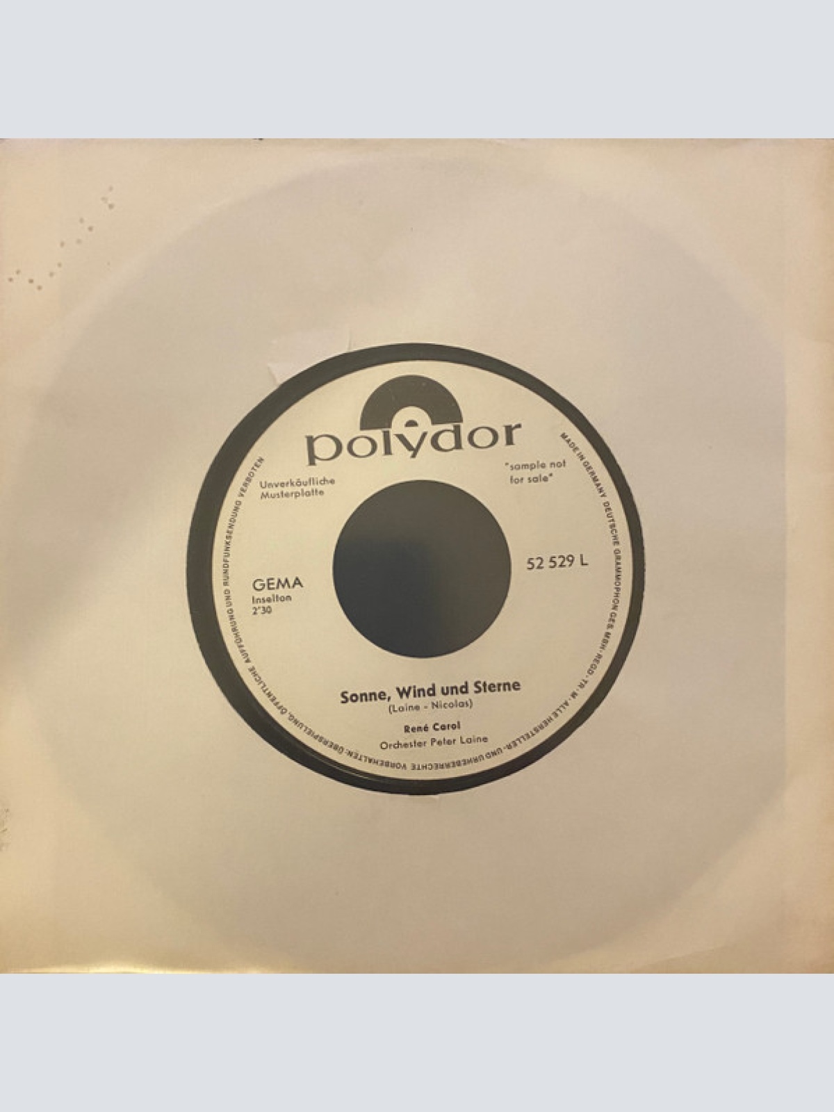 Vinyl / René Carol - Sonne, Wind Und Sterne