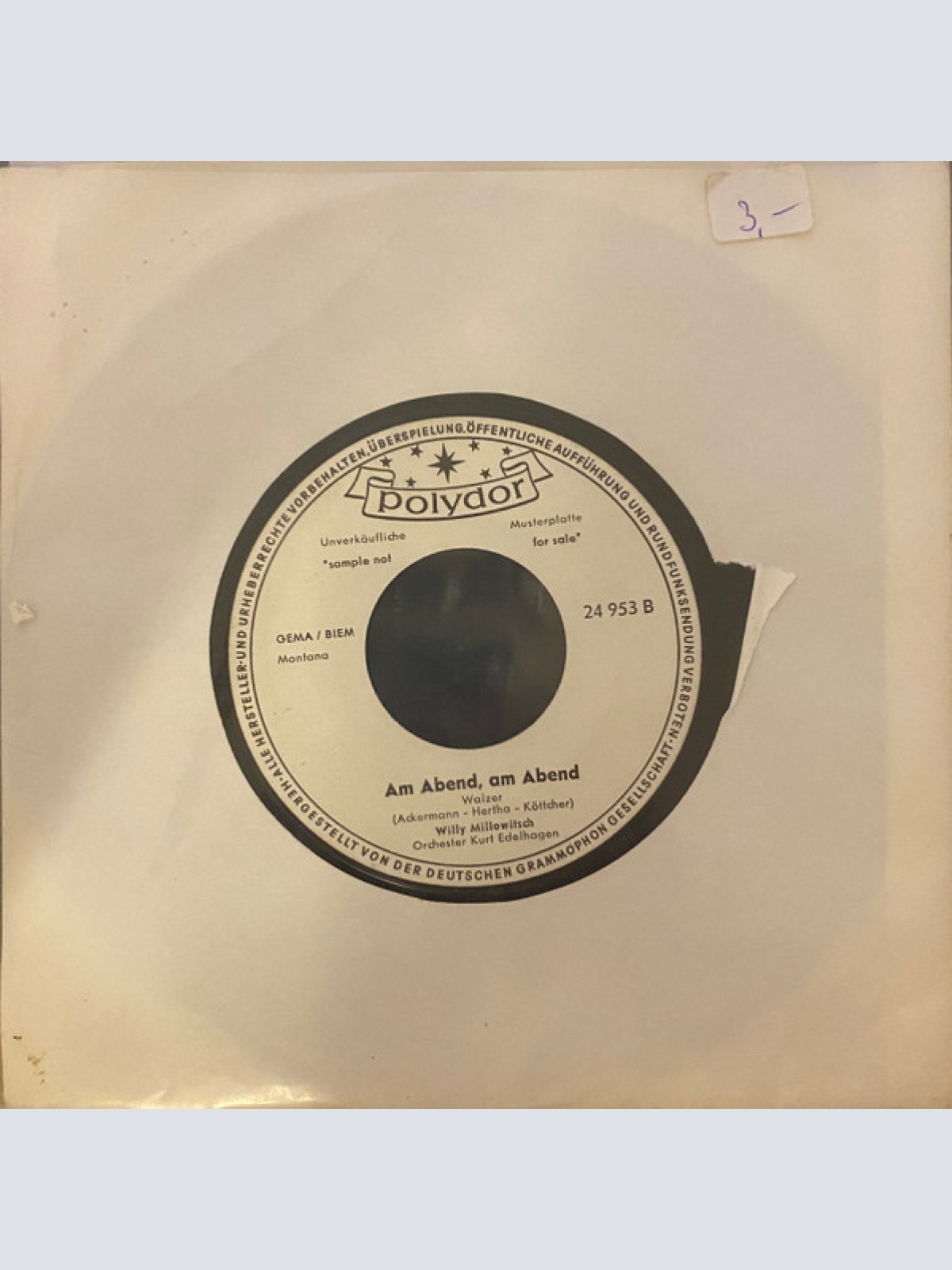 Vinyl / Willy Millowitsch - Die Liebe, Der Leichtsinn, Der Suff (Die Reiben Den Menschen Uff!)