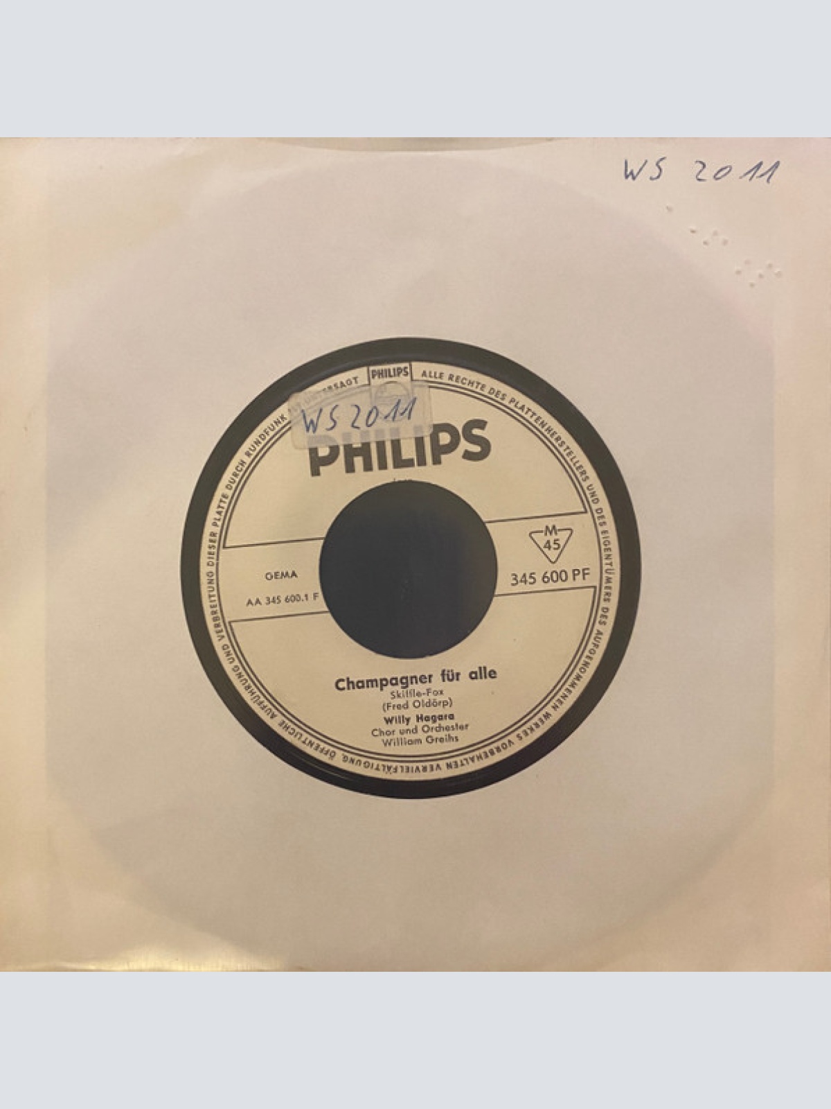 Vinyl / Willy Hagara - Champagner Für Alle