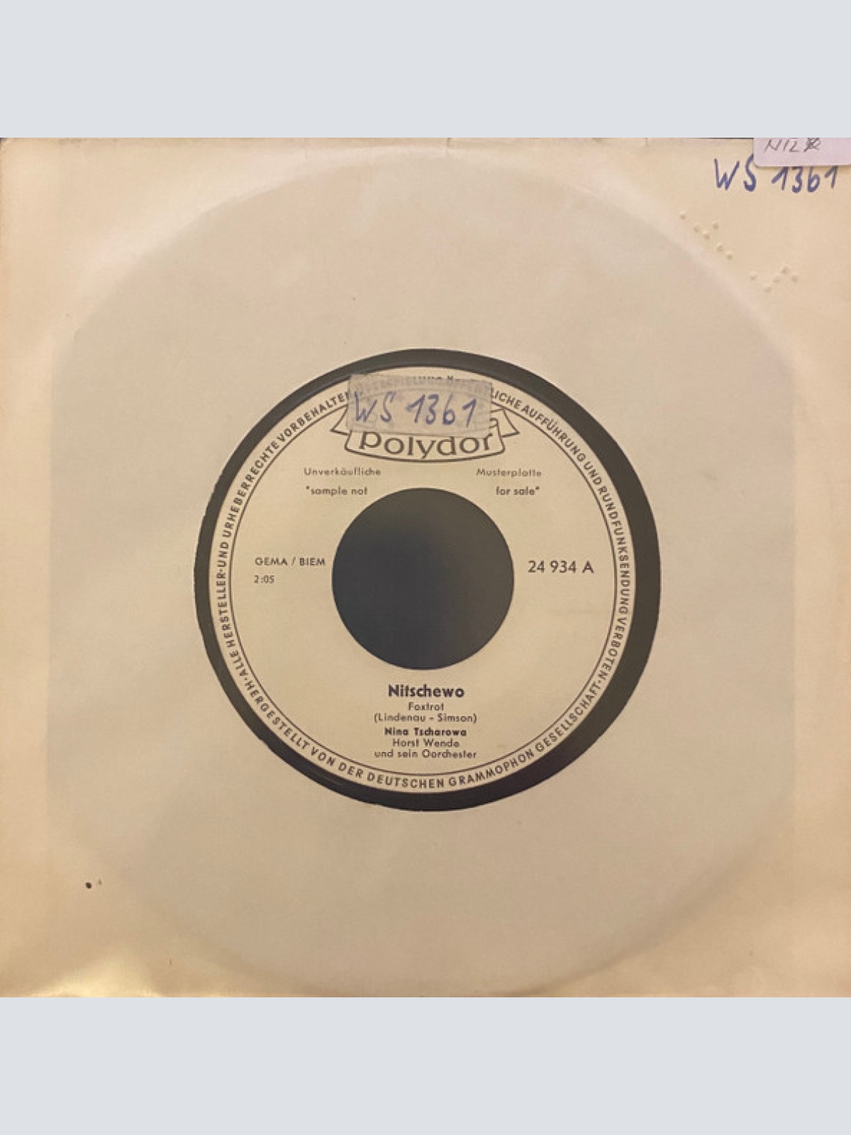 Vinyl / Nina Tscharowa - Nitschewo