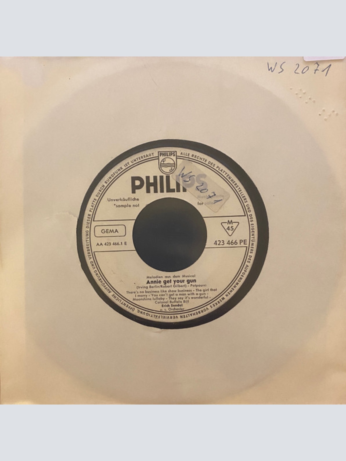 Vinyl / Erich Sendel Und Sein Orchester - Melodien Aus Dem Musical Annie Get Your Gun