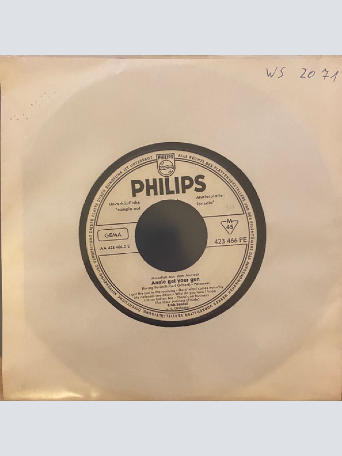 Vinyl / Erich Sendel Und Sein Orchester - Melodien Aus Dem Musical Annie Get Your Gun