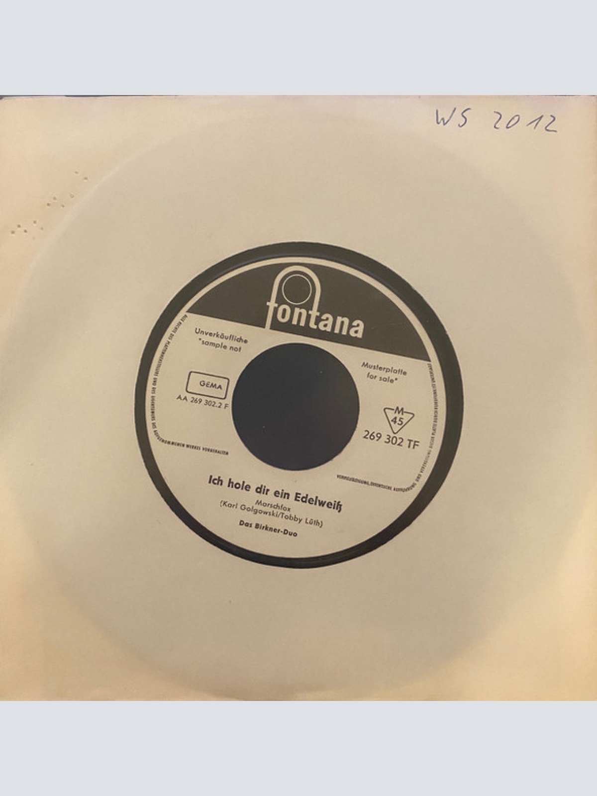 Vinyl / Das Birkner-Duo - Rosen-Rosmarie / Ich Hol Dir Ein Edelweiß