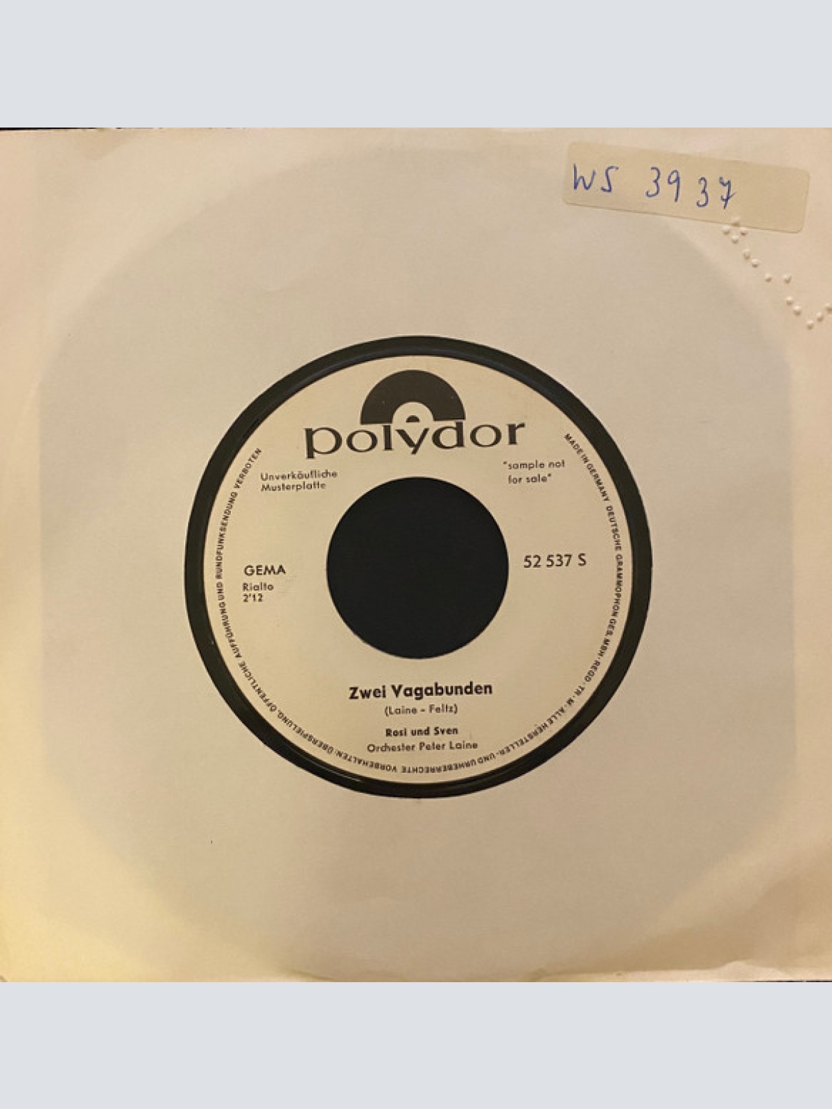 Vinyl / Rosi* Und Sven* - Wunderschöne Zeiten / Zwei Vagabunden