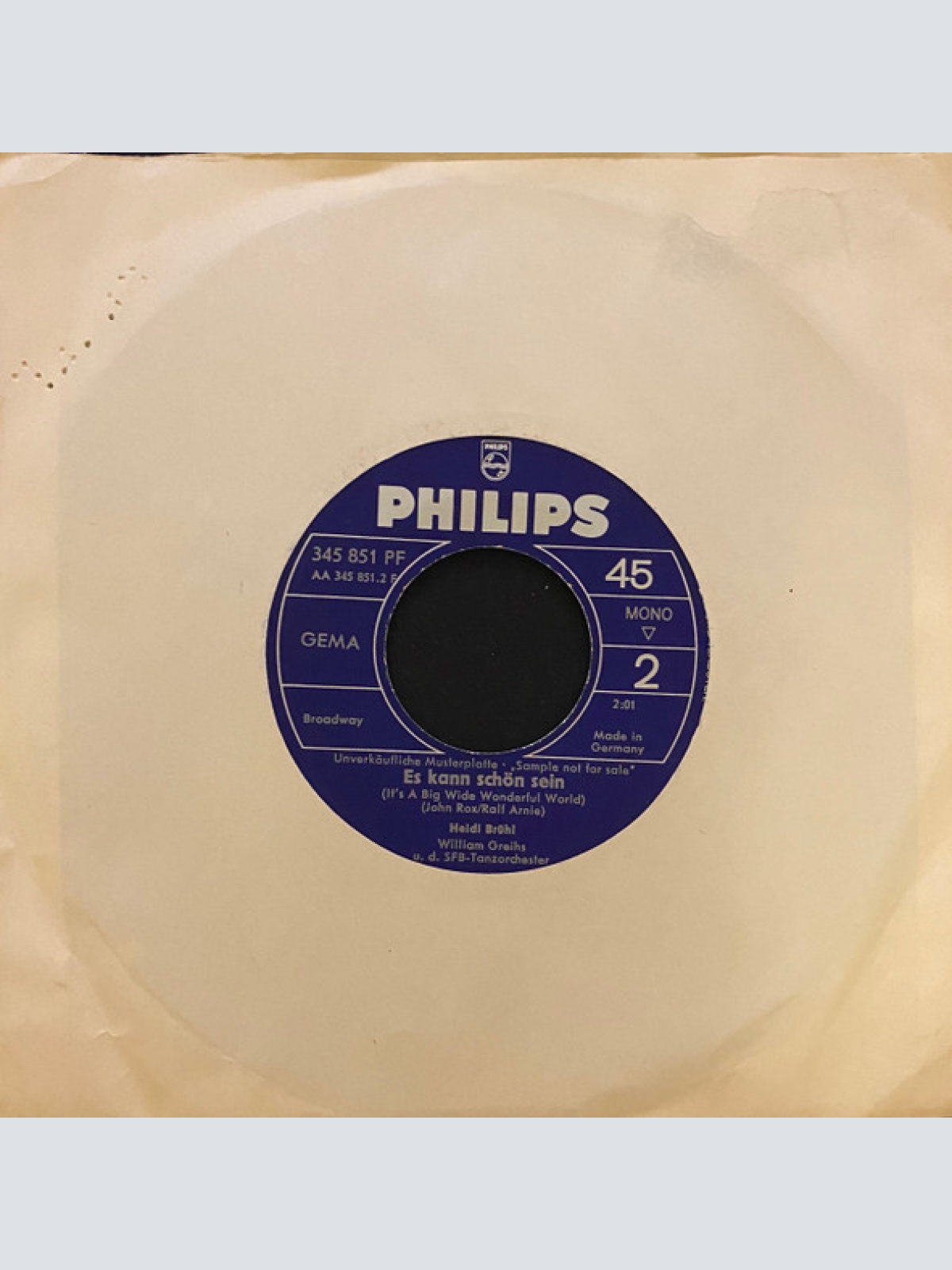 Vinyl / Heidi Brühl - Da War Ein Girl, Da War Ein Boy