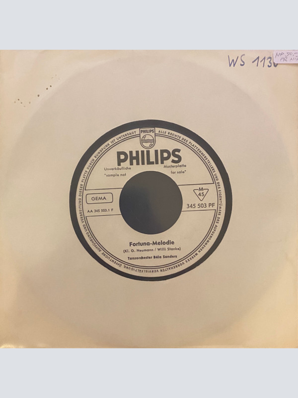 Vinyl / Tanzorchester Béla Sanders* - Fortuna-Melodie