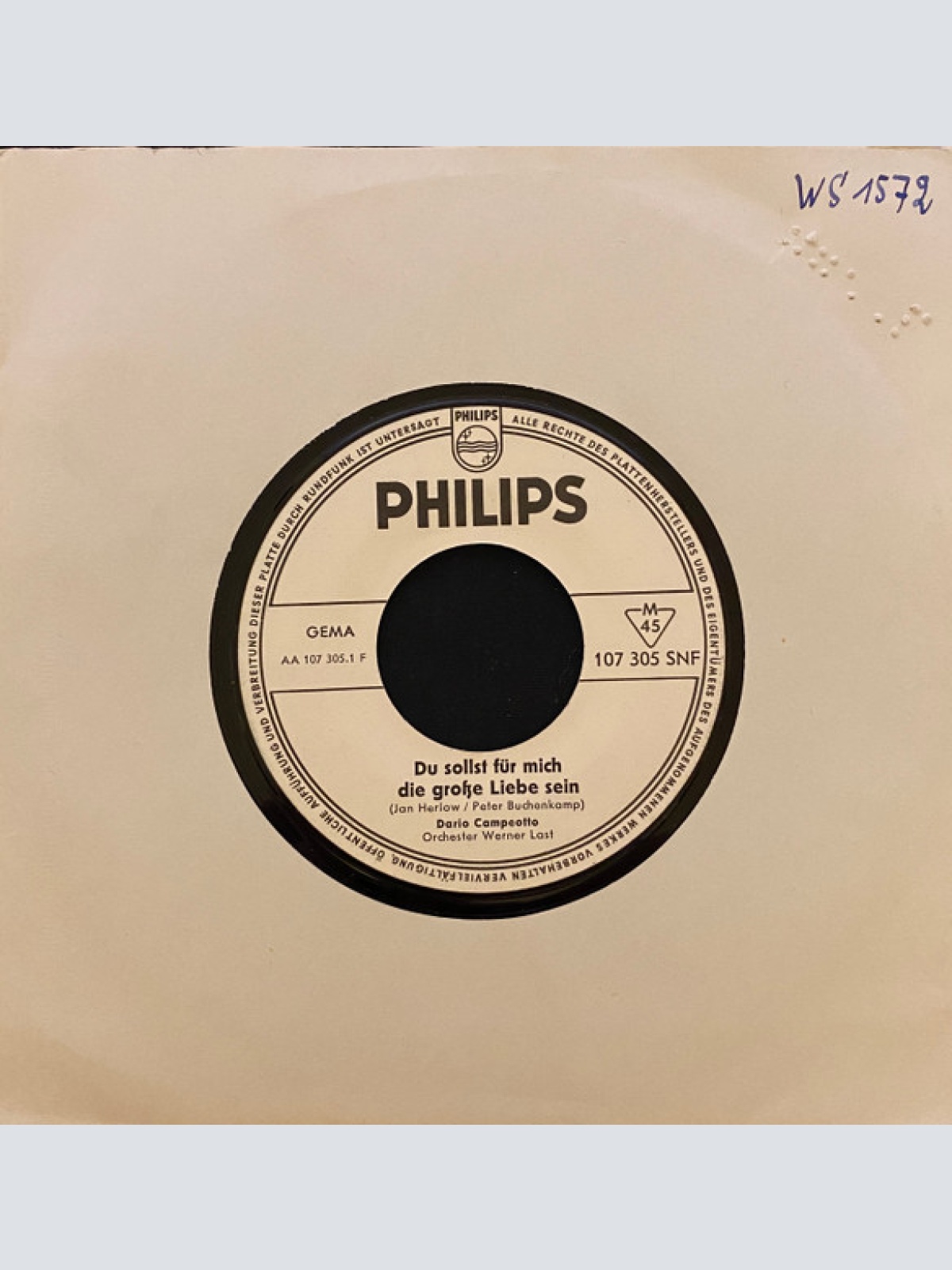 Vinyl / Dario Campeotto - Du Sollst Für Mich Die Große Liebe Sein