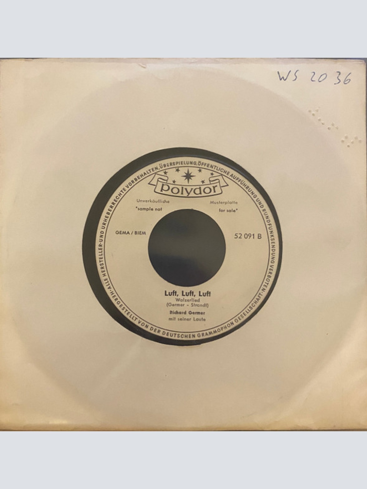 Vinyl / Richard Germer - Hering Und Makrele