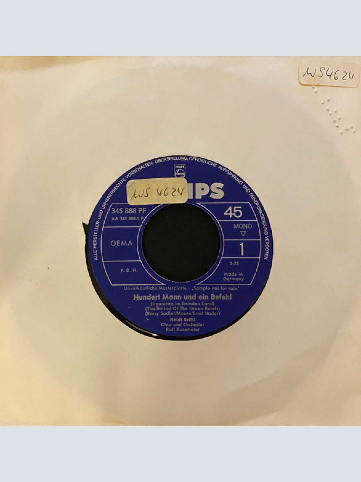 Vinyl / Heidi Brühl - Hundert Mann Und Ein Befehl