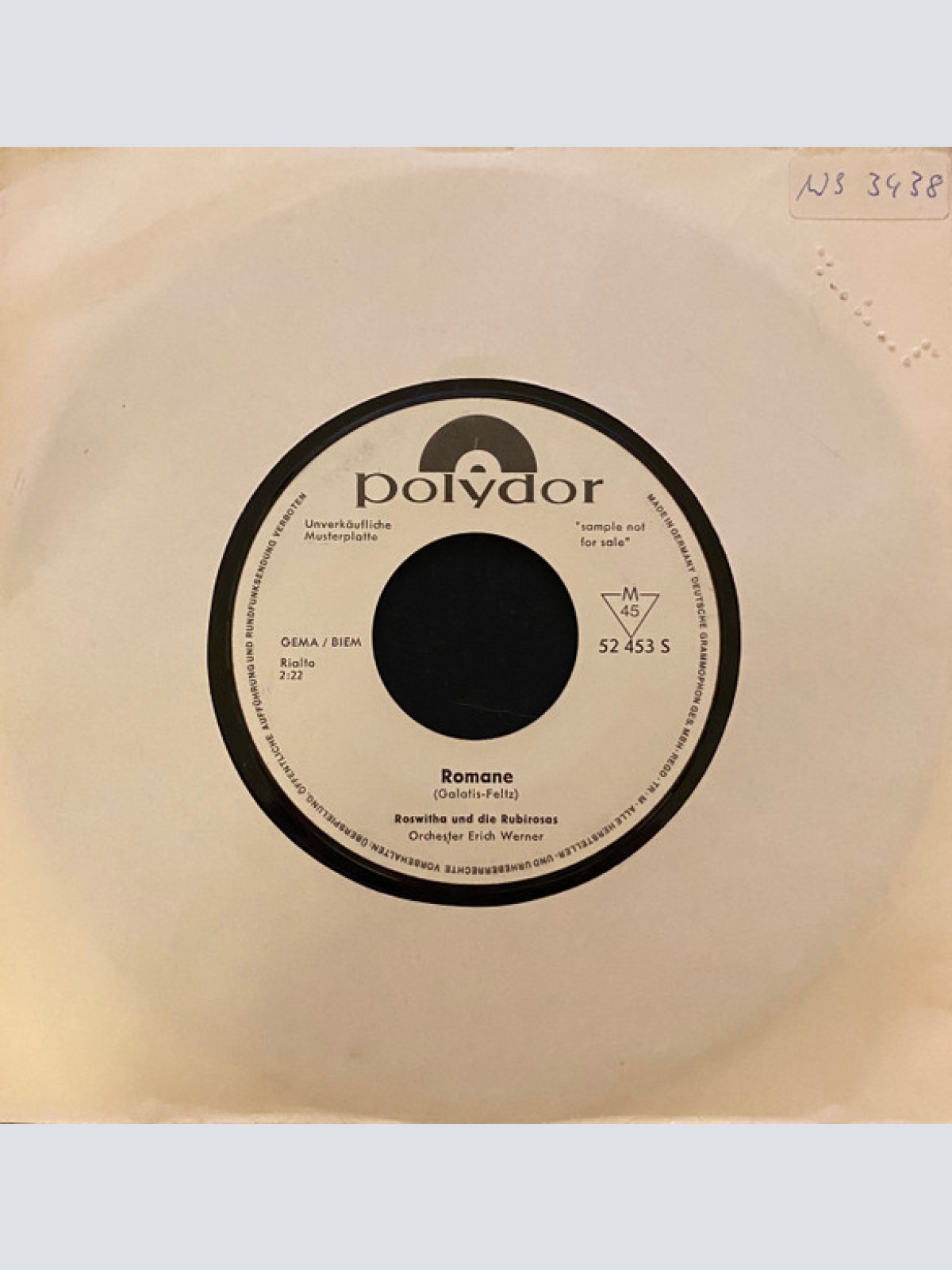 Vinyl / Roswitha Und Die Rubirosas - Heut' Abend Laß' Ich Dich Nicht Allein