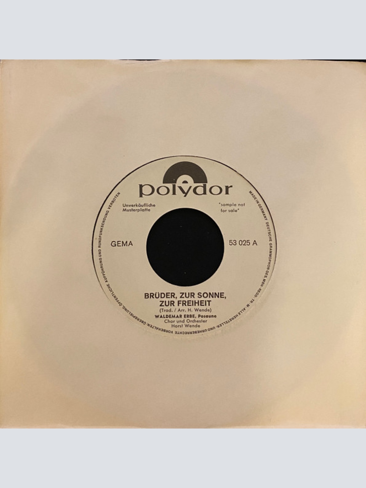 Vinyl / Waldemar Erbe - Brüder, Zur Sonne, Zur Freiheit