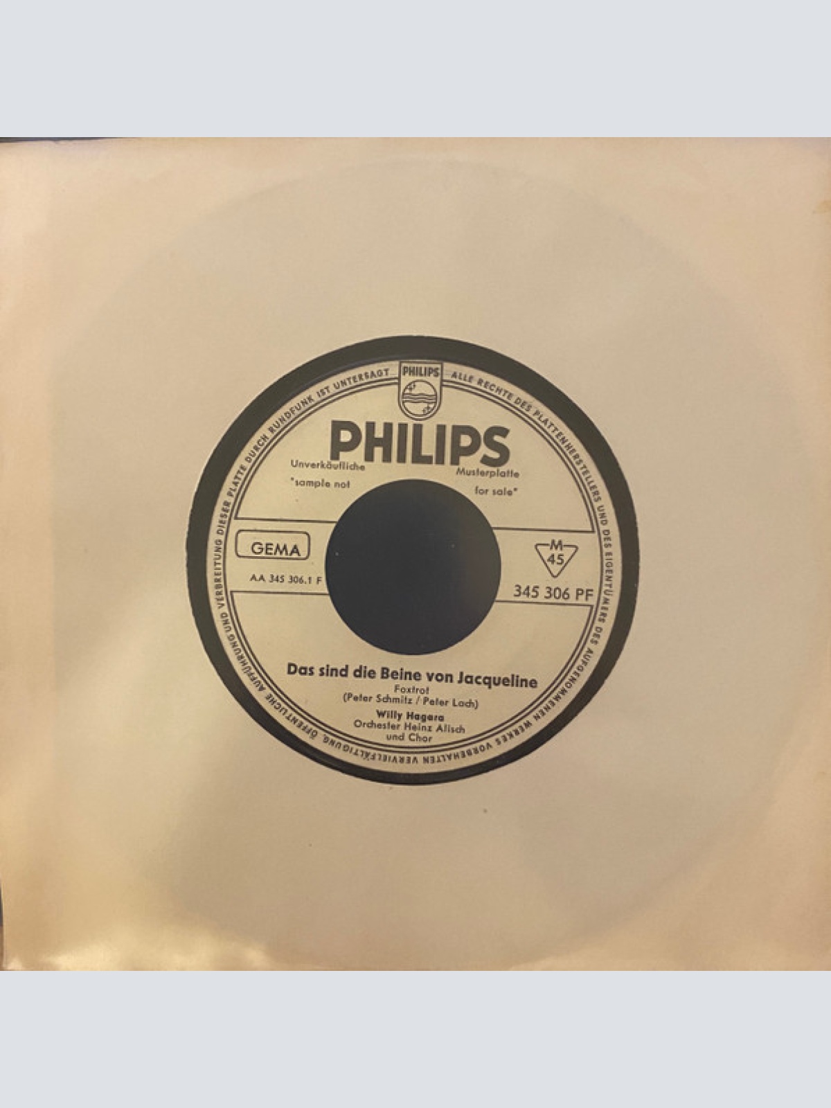 Vinyl / Willy Hagara - Das Sind Die Beine Von Jacqueline / Er Hat Schon Wieder Etwas Neues