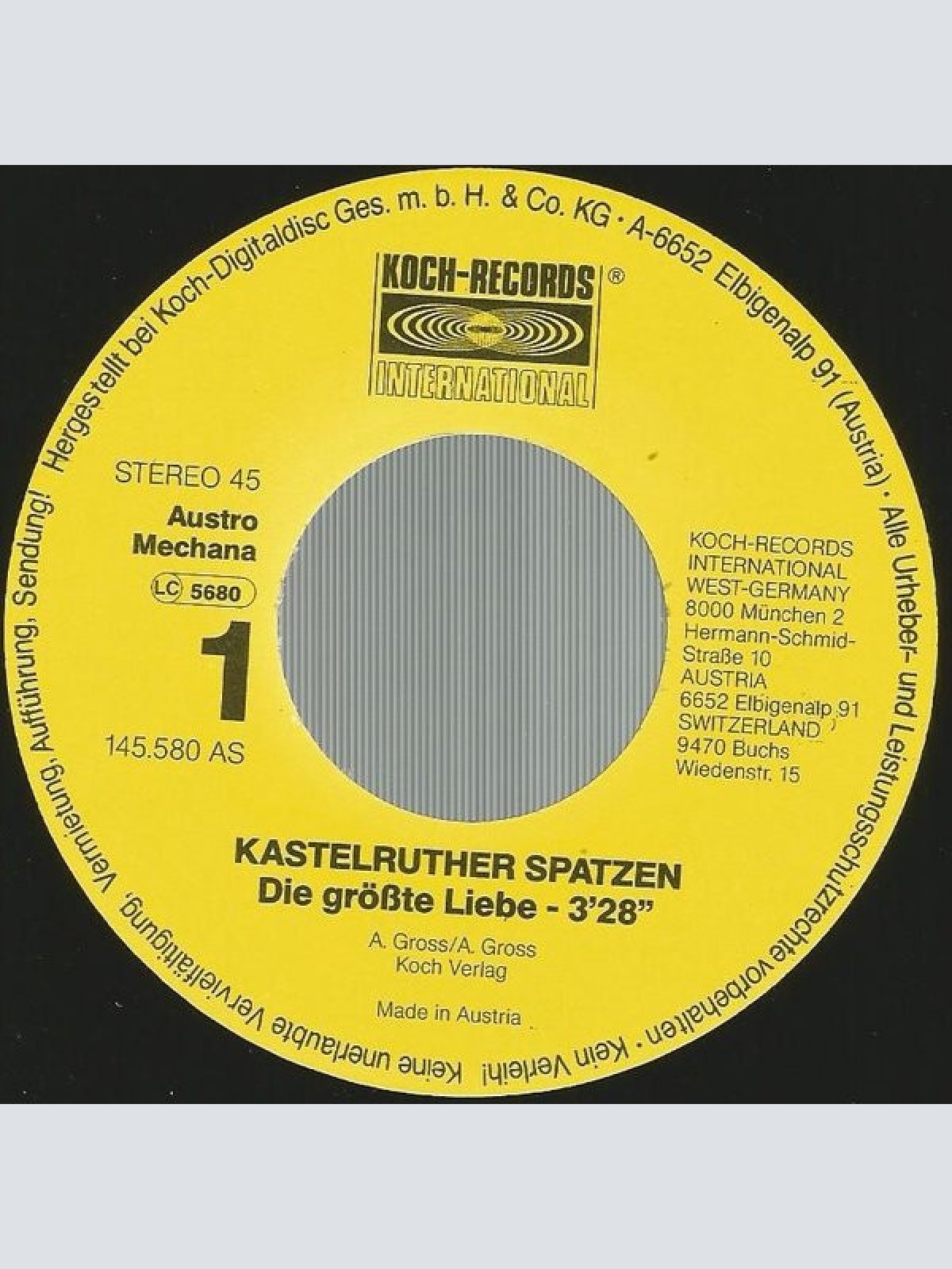 Vinyl / Kastelruther Spatzen - Die Größte Liebe