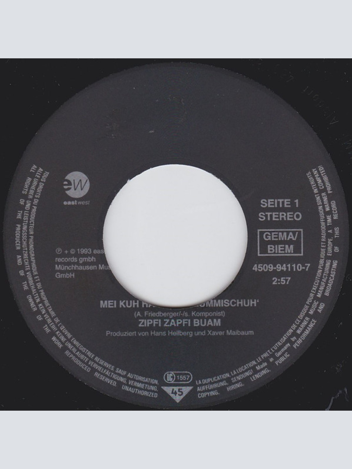 Vinyl / Zipfi Zapfi Buam - Mei Kuh Hat Rote Gummischuh'