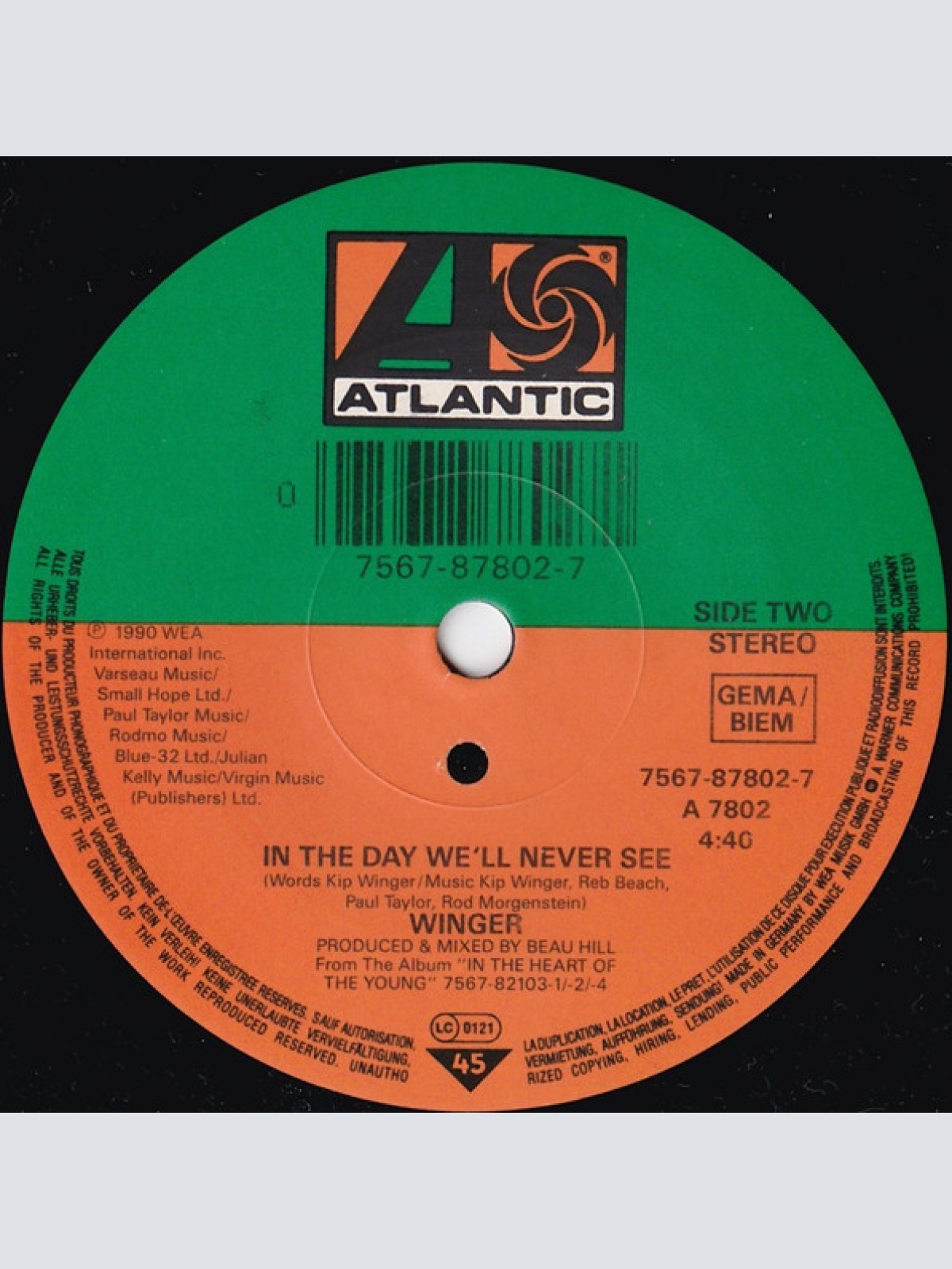 Vinyl / Winger - Miles Away