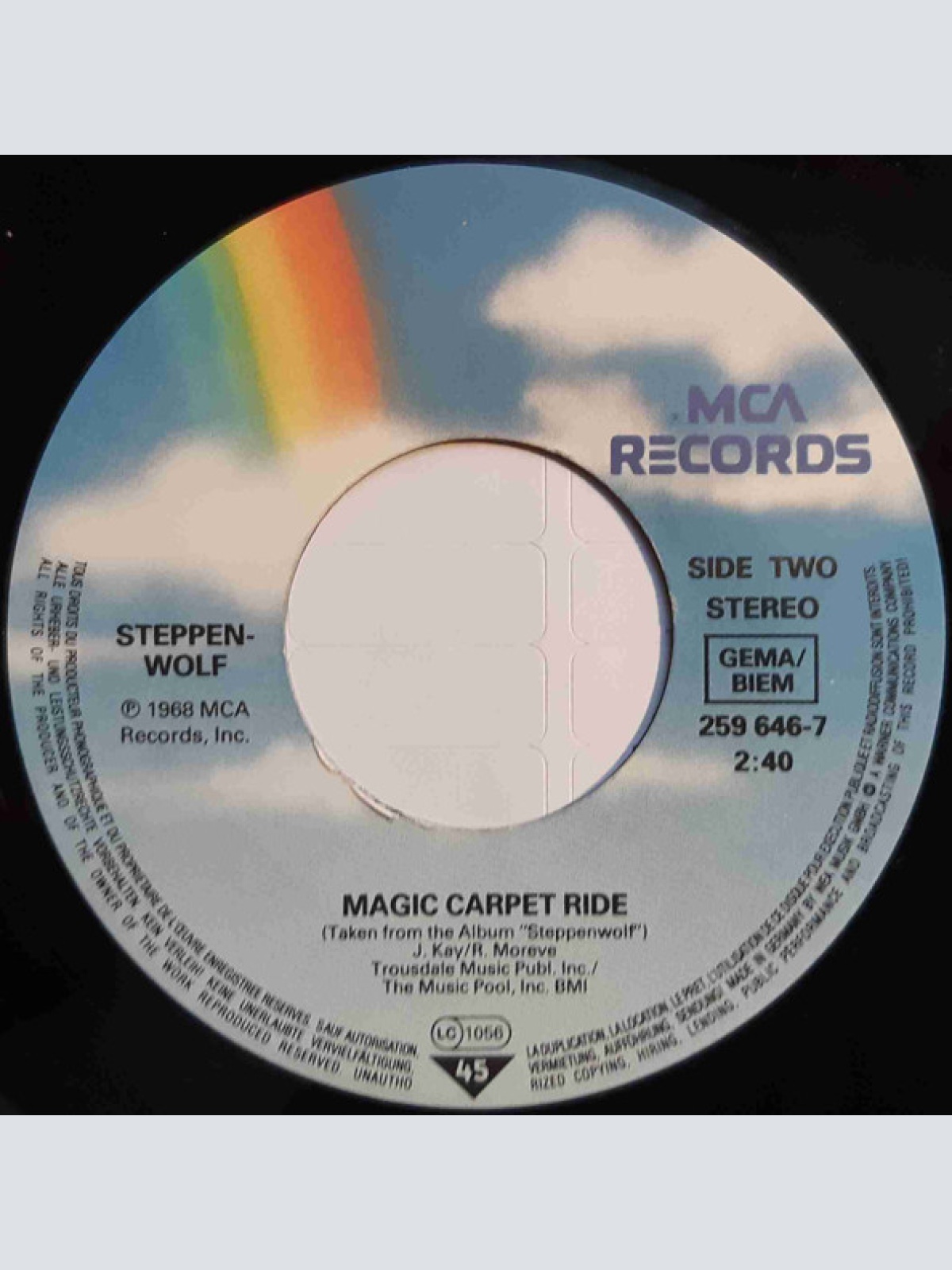 Vinyl / Steppenwolf - Born To Be Wild / Magic Carpet Ride
