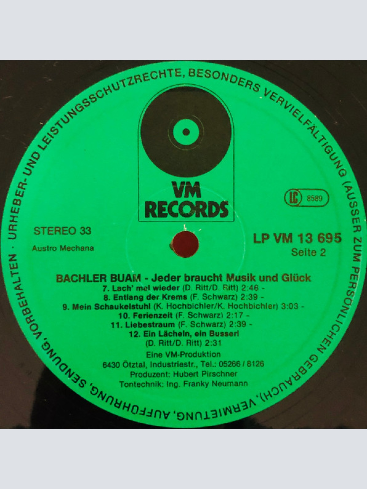 Vinyl / Bachler Buam - Jeder Braucht Musik Und Glück