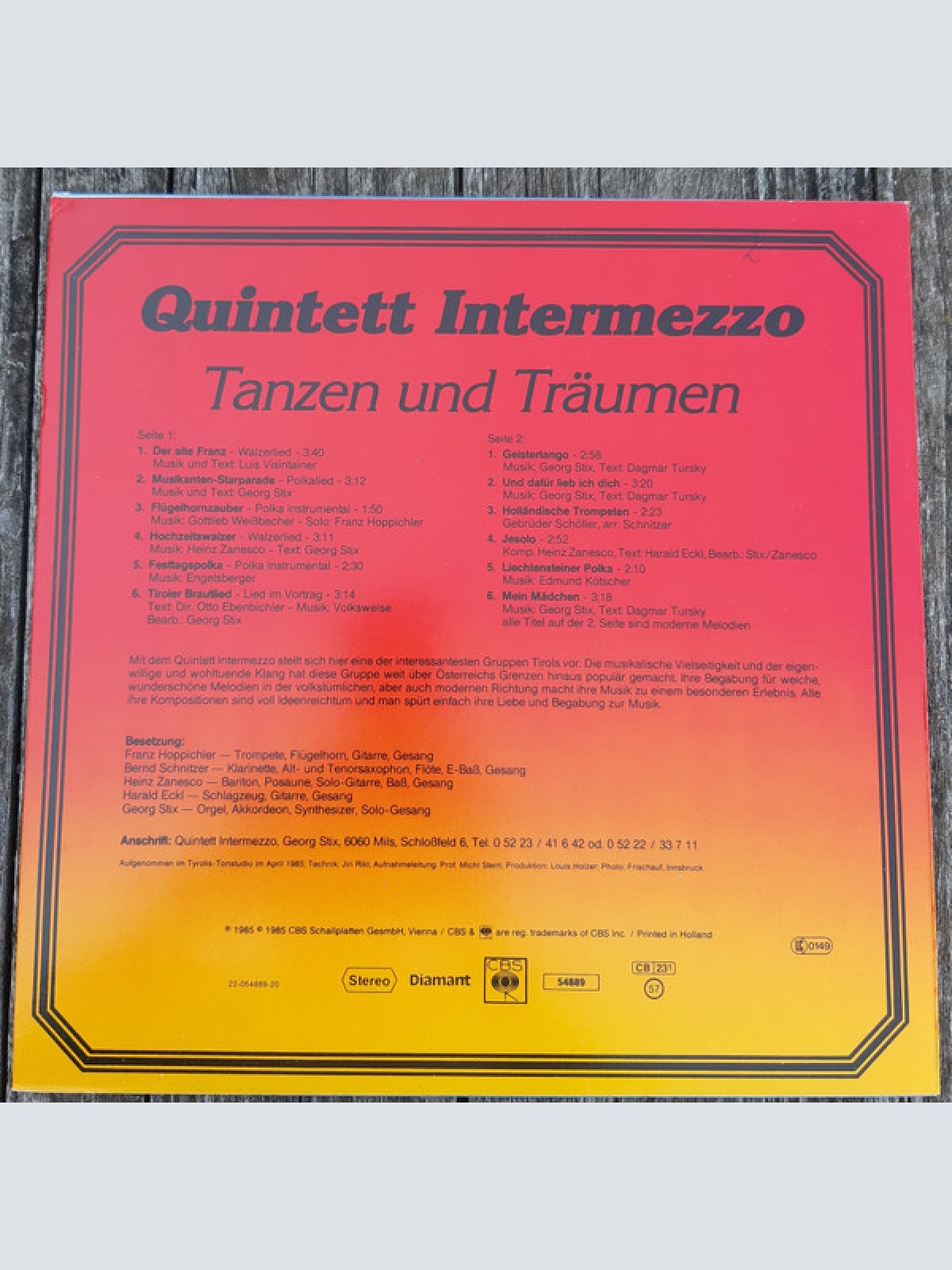 Vinyl / Quintett Intermezzo - Tanzen Und Träumen