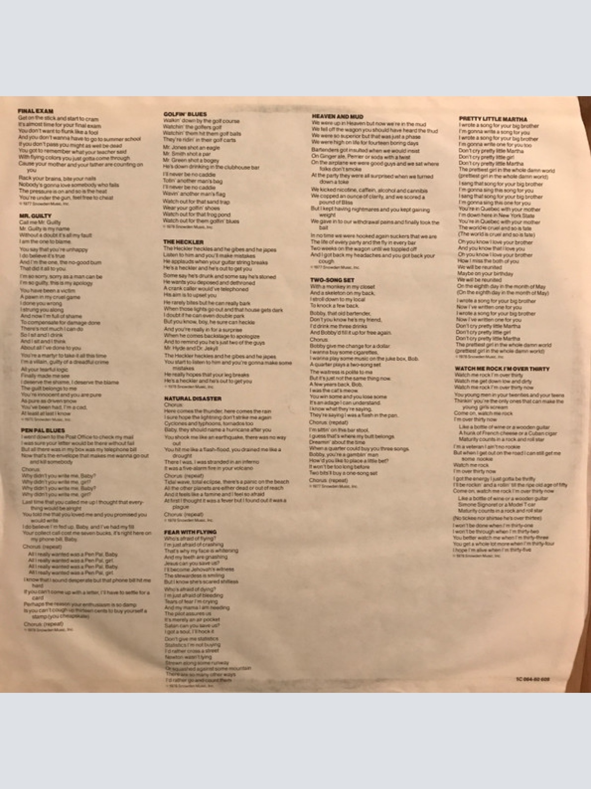 Vinyl / Loudon Wainwright (III)* - Final Exam