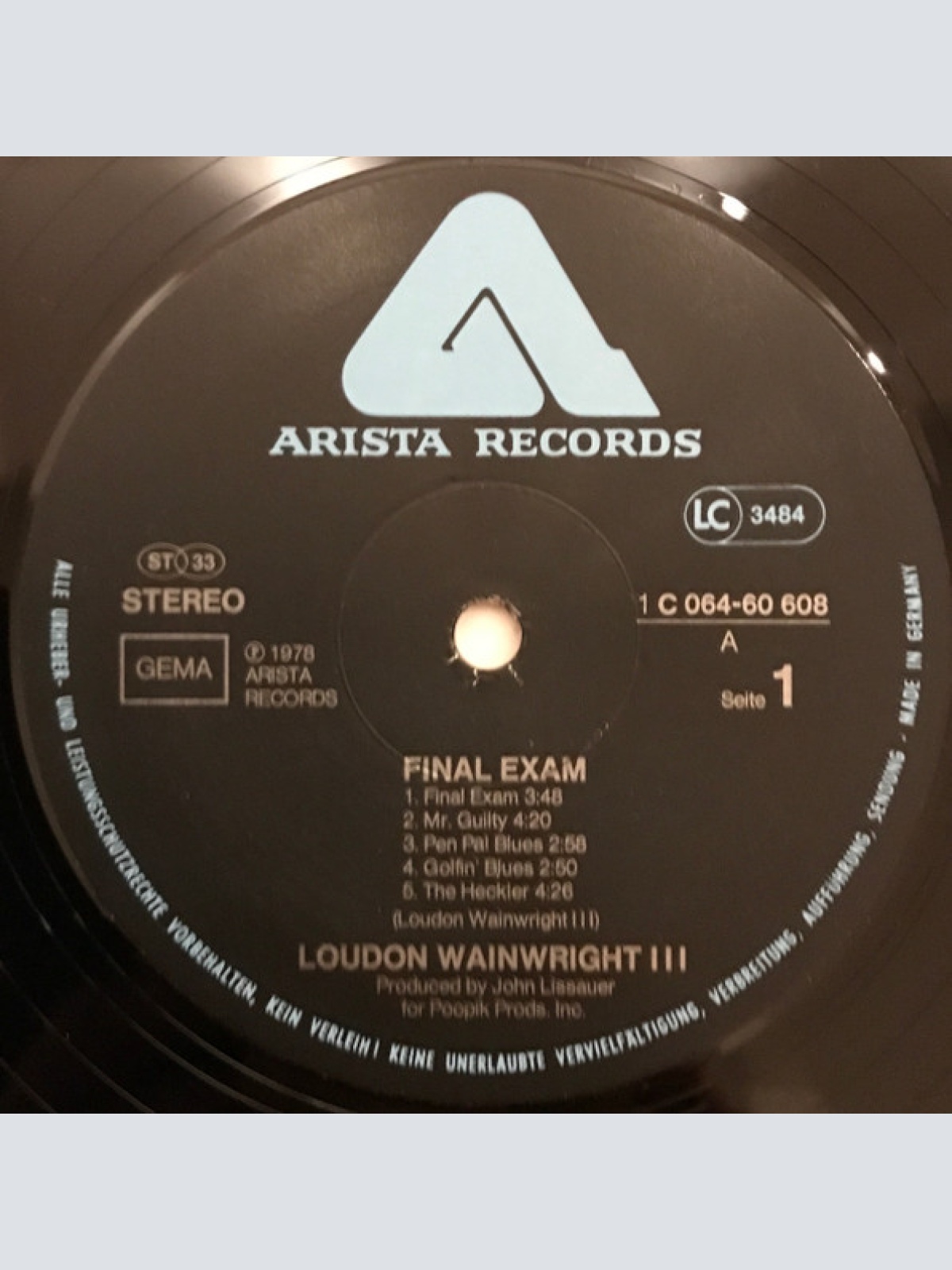 Vinyl / Loudon Wainwright (III)* - Final Exam