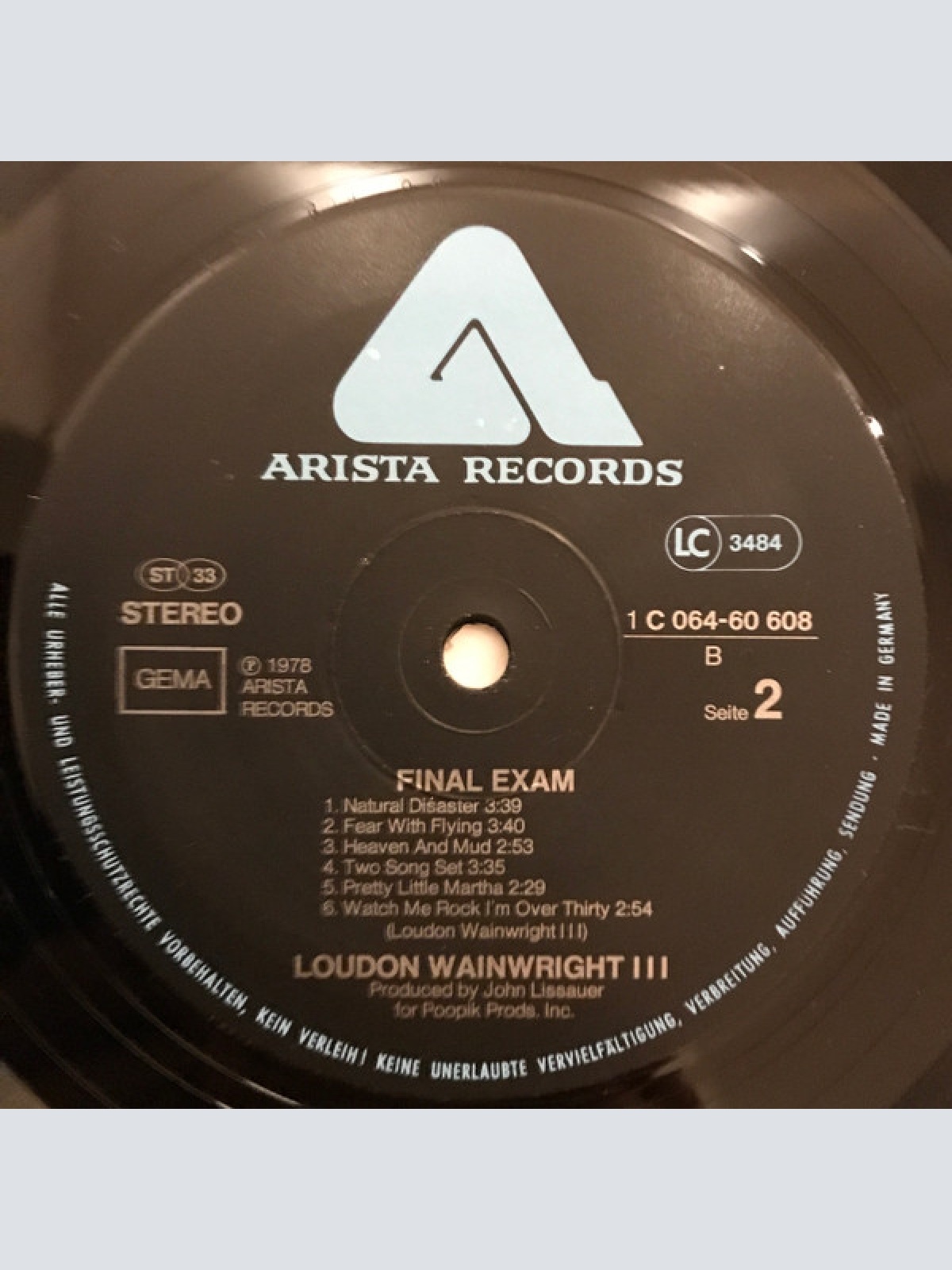 Vinyl / Loudon Wainwright (III)* - Final Exam