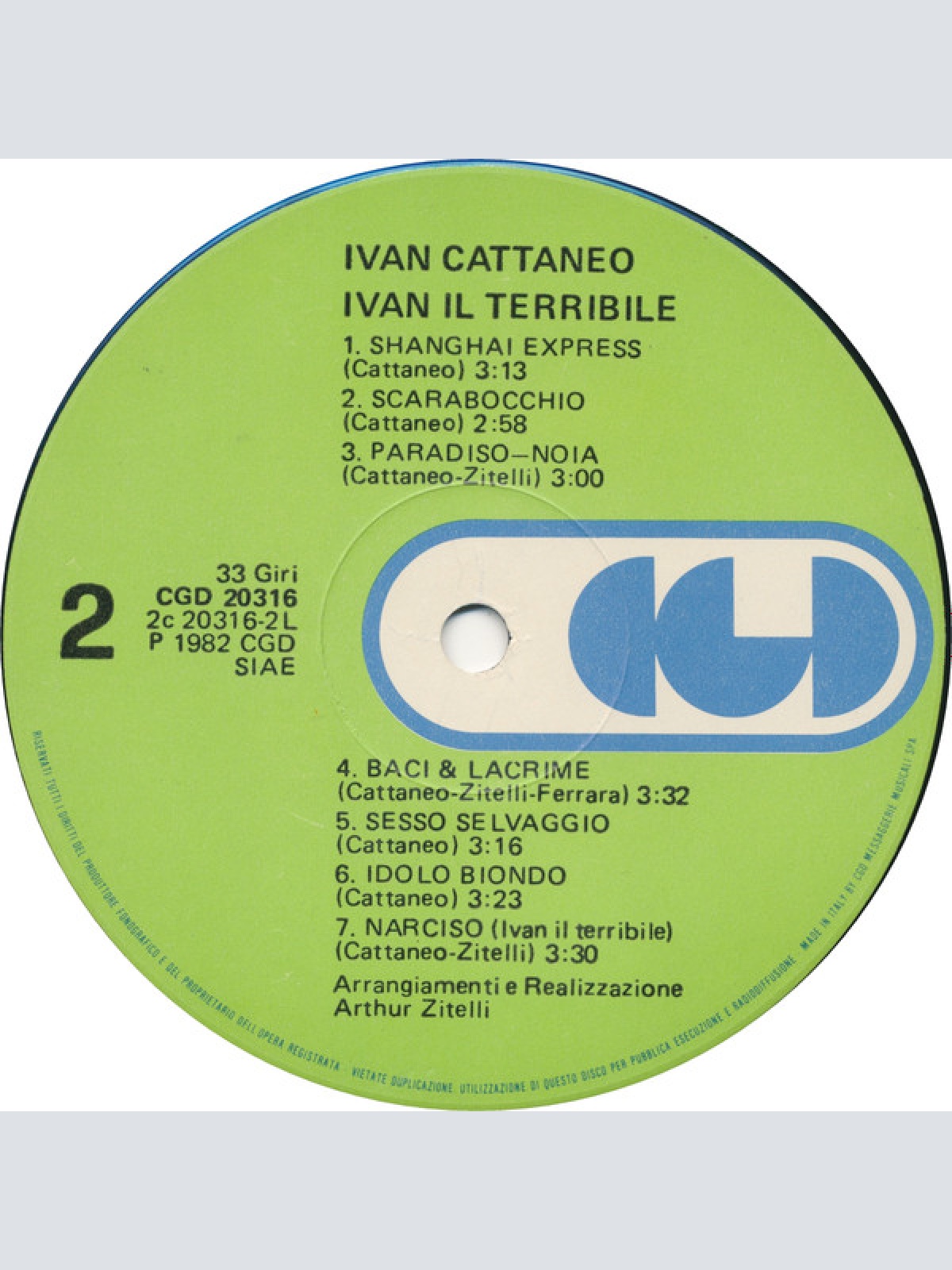 Vinyl / Ivan Cattaneo - Ivan Il Terribile
