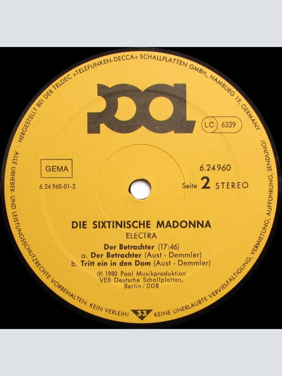 Vinyl / Electra (7) - Die Sixtinische Madonna
