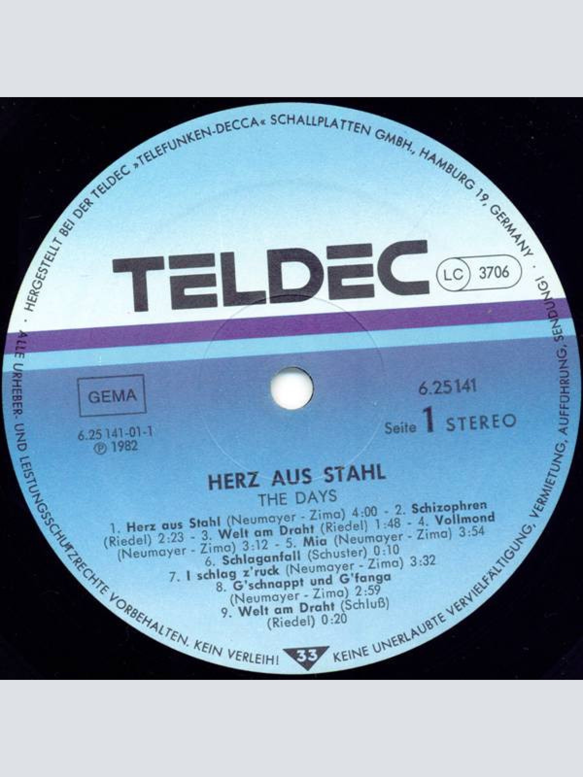 Vinyl / The Days - Herz Aus Stahl