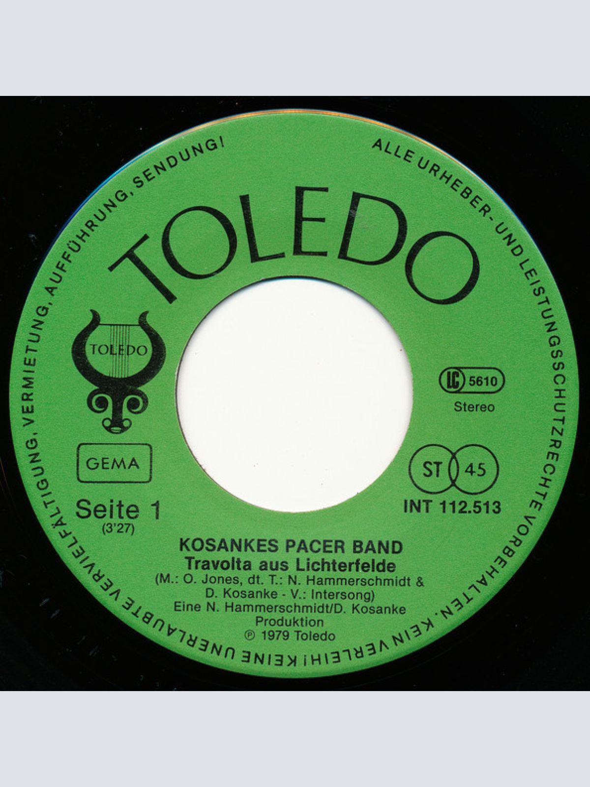 Vinyl / Kosankes Pacer Band - Travolta Aus Lichterfelde / Gemma - Bleima