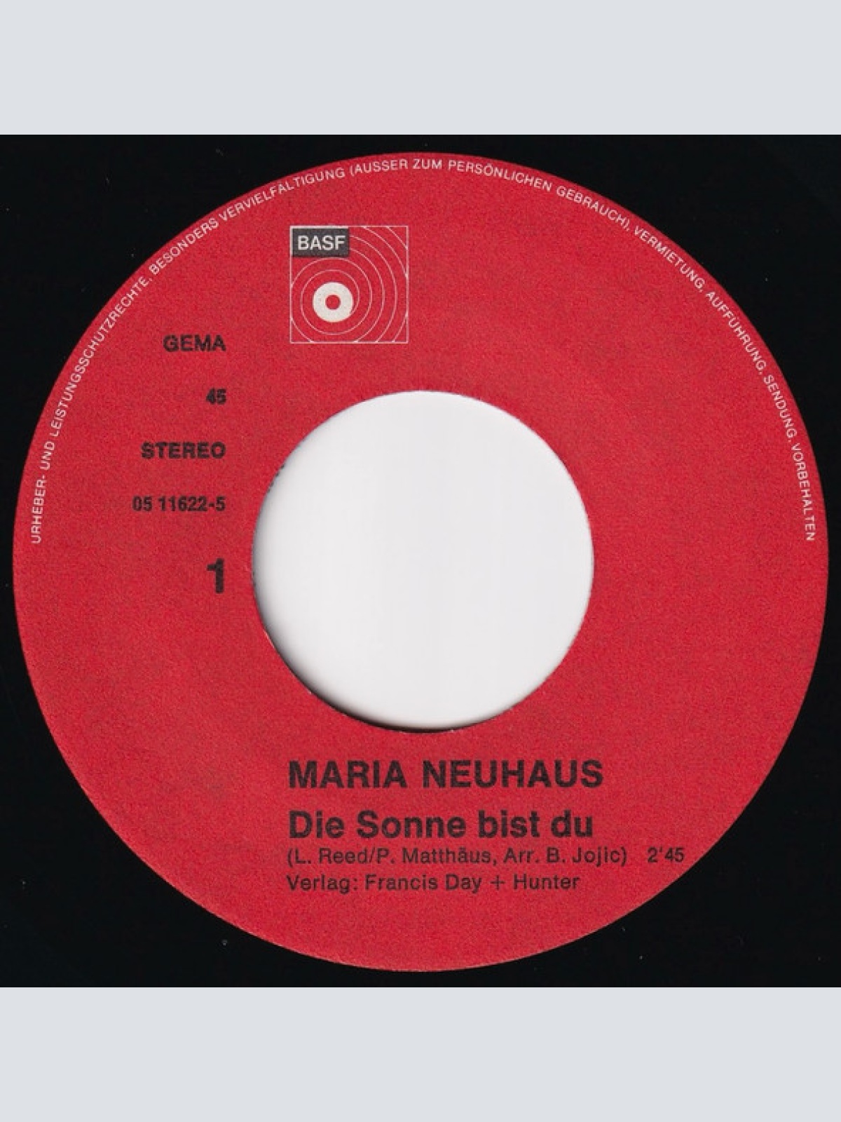 Vinyl / Maria Neuhaus - Die Sonne Bist Du (Man Of Action)