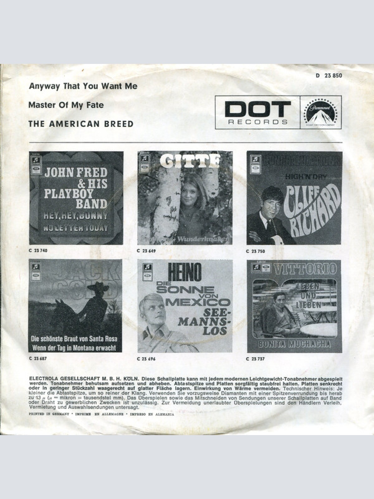 Vinyl / The American Breed - Anyway That You Want Me