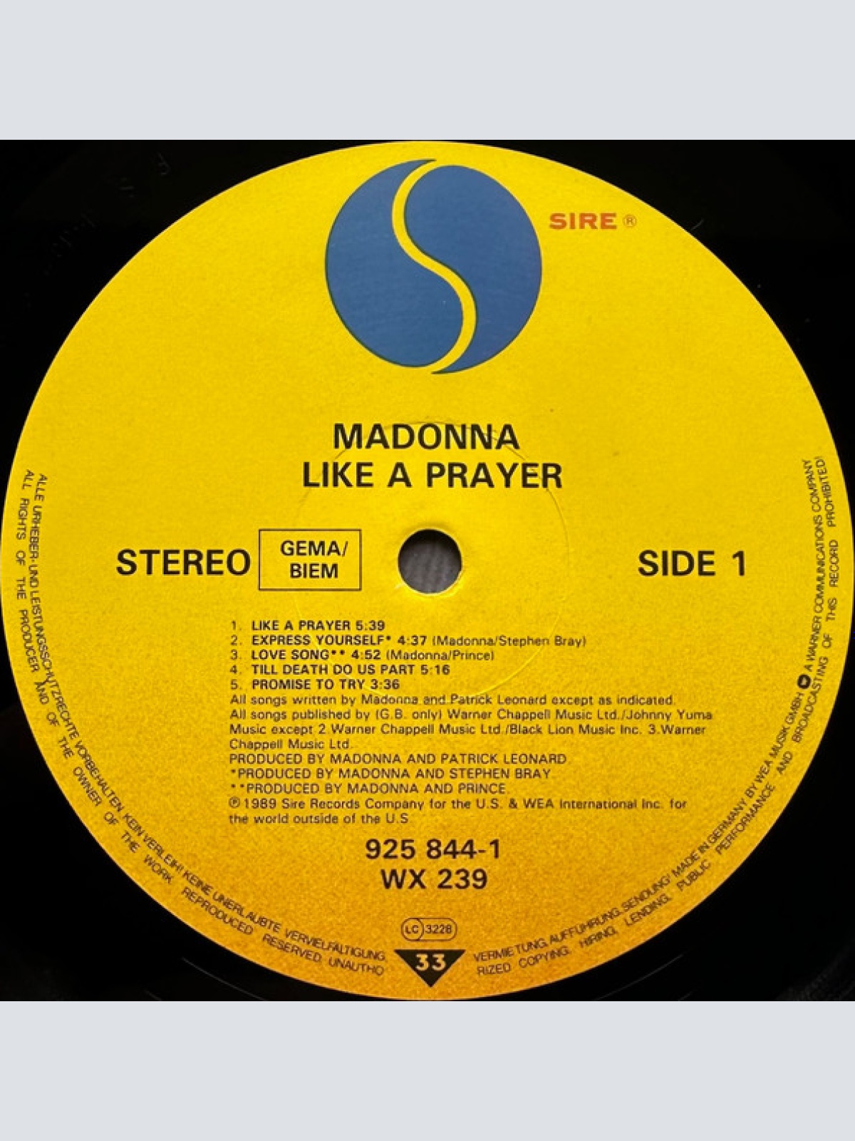 Vinyl / Madonna - Like A Prayer