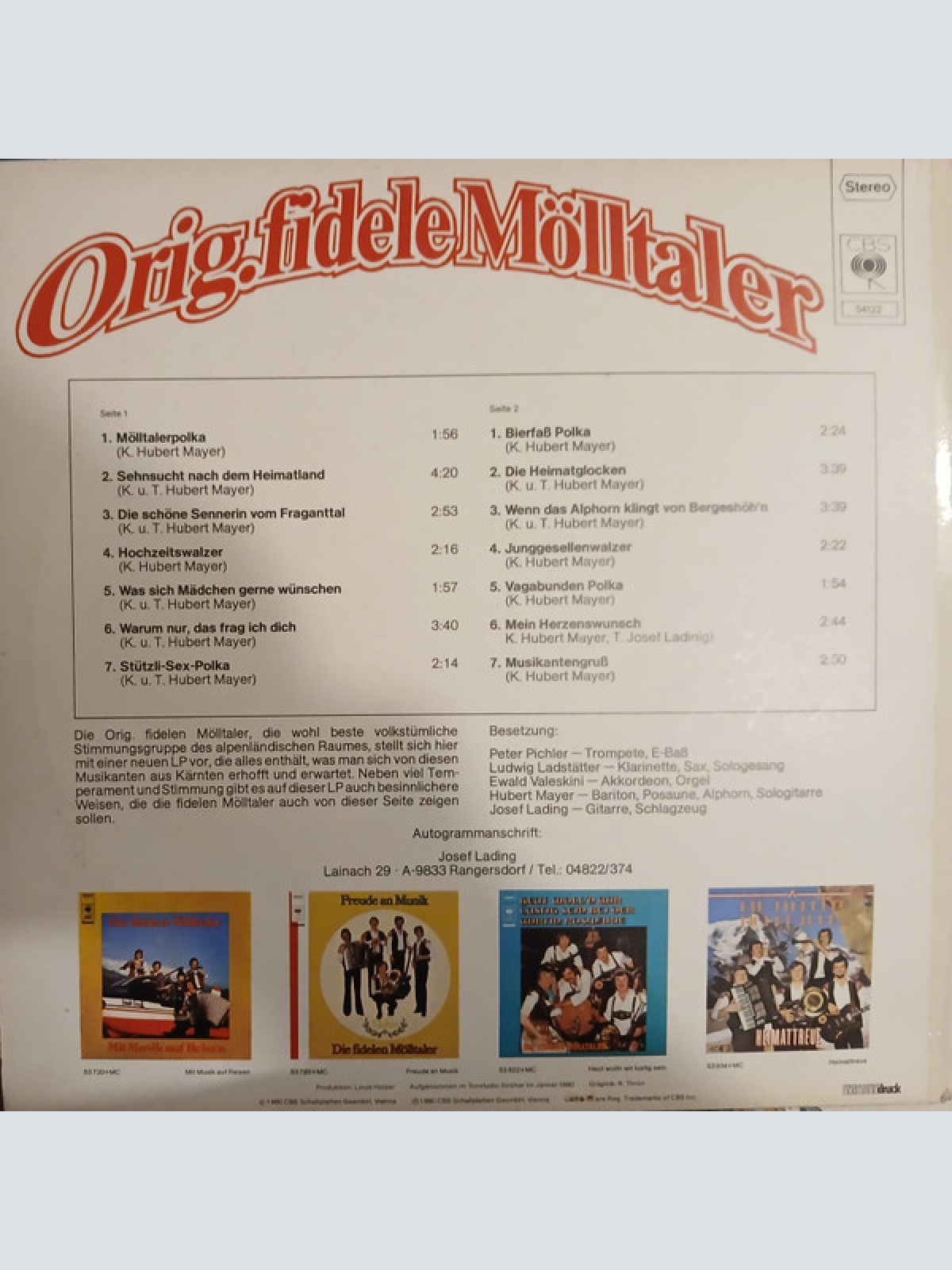 Vinyl / Orig. Fidele Mölltaler* - Sehnsucht Nach Dem Heimatland