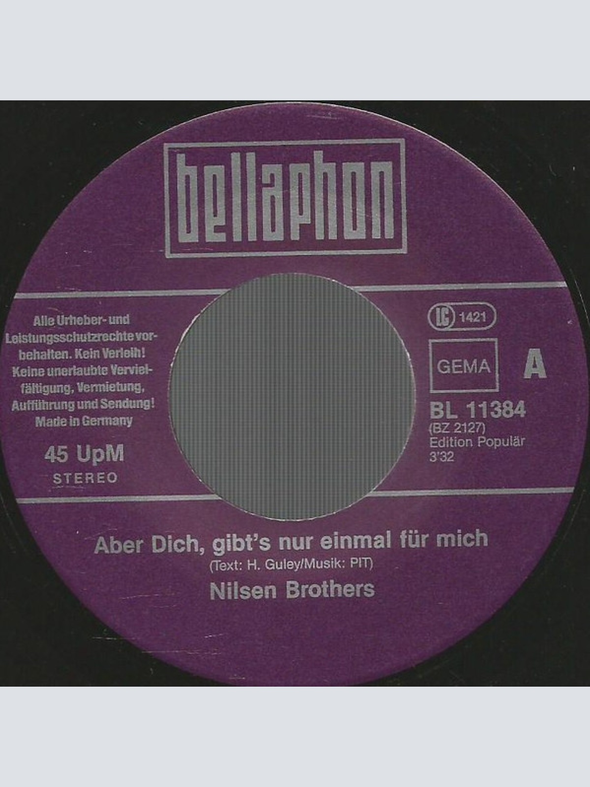 Vinyl / Nilsen Brothers* - Aber Dich Gibt's Nur Einmal Für Mich / Fünf Kleine Finger