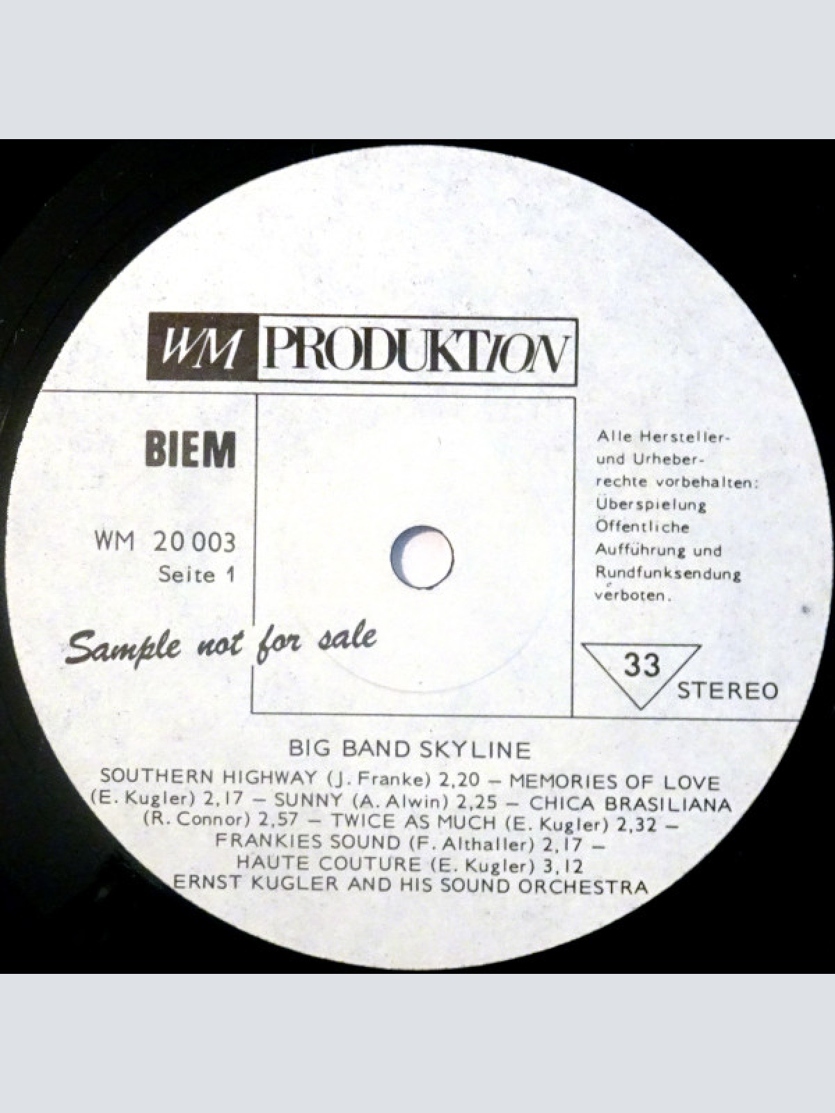 Vinyl / Ernst Kugler And His Sound Orchestra* - Big Band Skyline