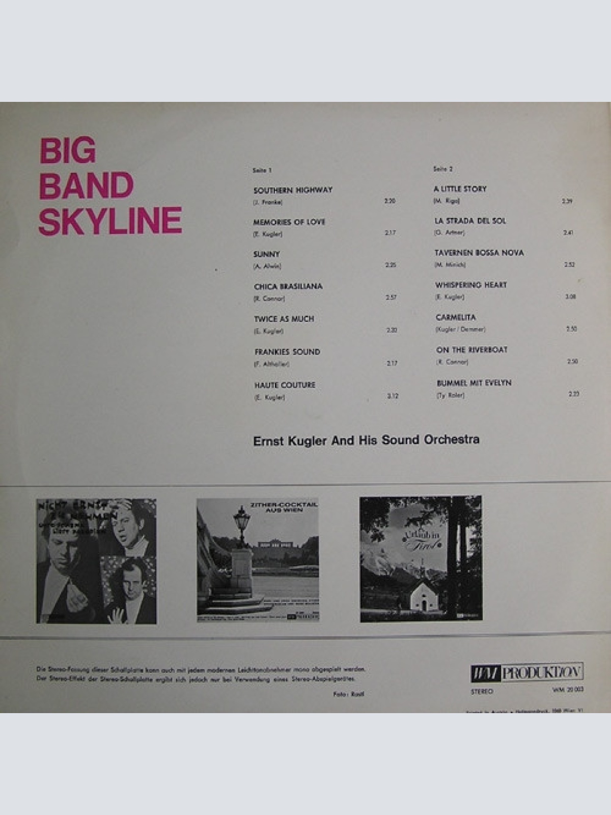 Vinyl / Ernst Kugler And His Sound Orchestra* - Big Band Skyline