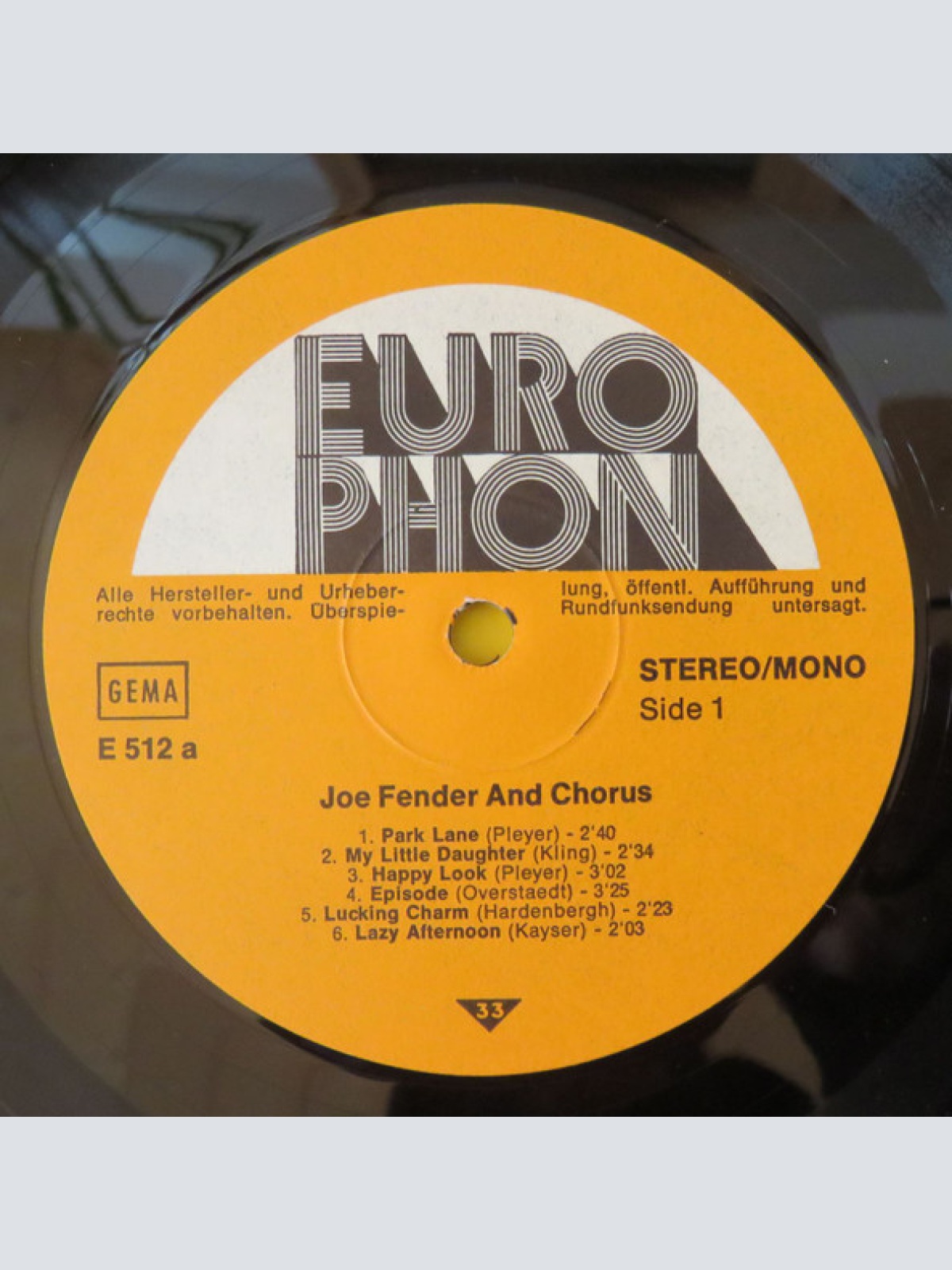Vinyl / Joe Fender And Chorus*, Bob Kayser's Marimba Band - Joe Fender And Chorus / Bob Kayser's Marimba Band