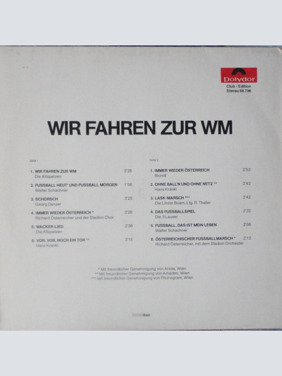 Vinyl / Various - Wir Fahren Zur WM