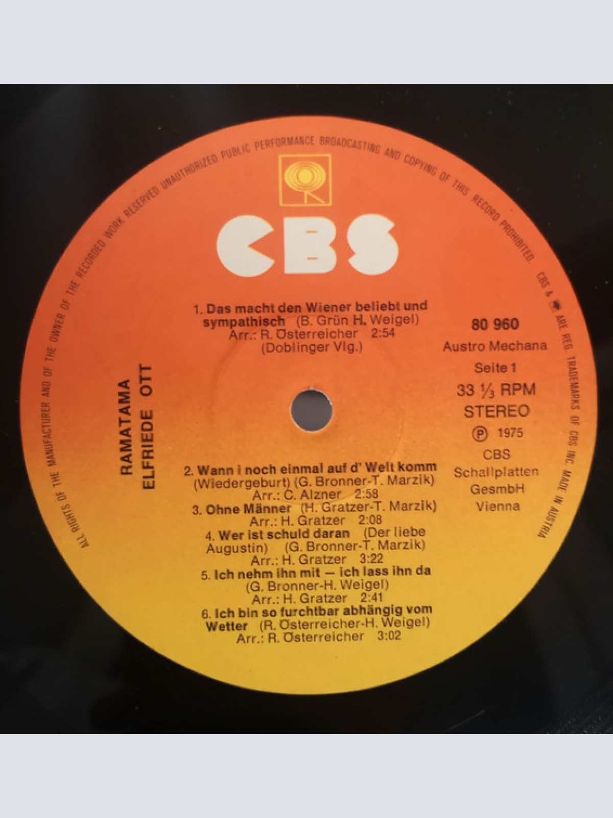 Vinyl / Elfriede Ott - Ramatama (...Zu Deutsch: Räumen Tun Wir)