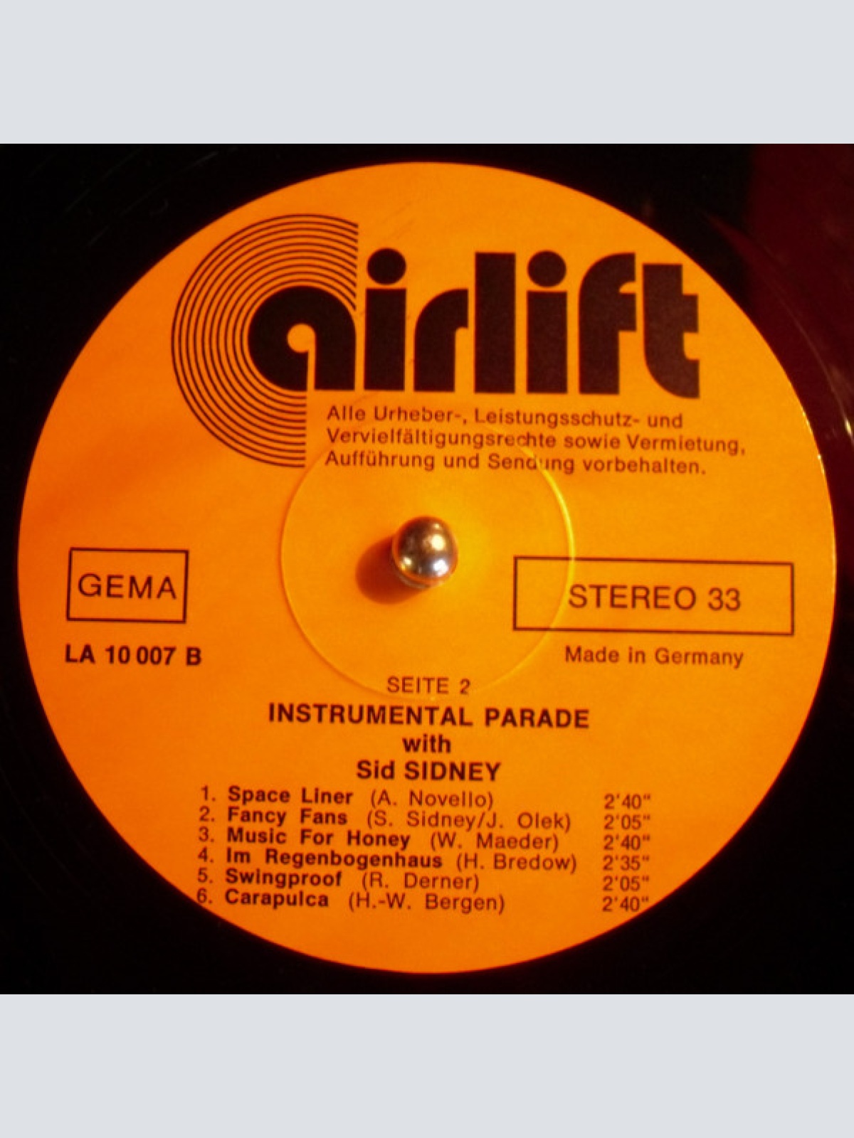 Vinyl / Alf Carder / Sid Sidney - Instrumental Parade With Alf Carder And Sid Sidney