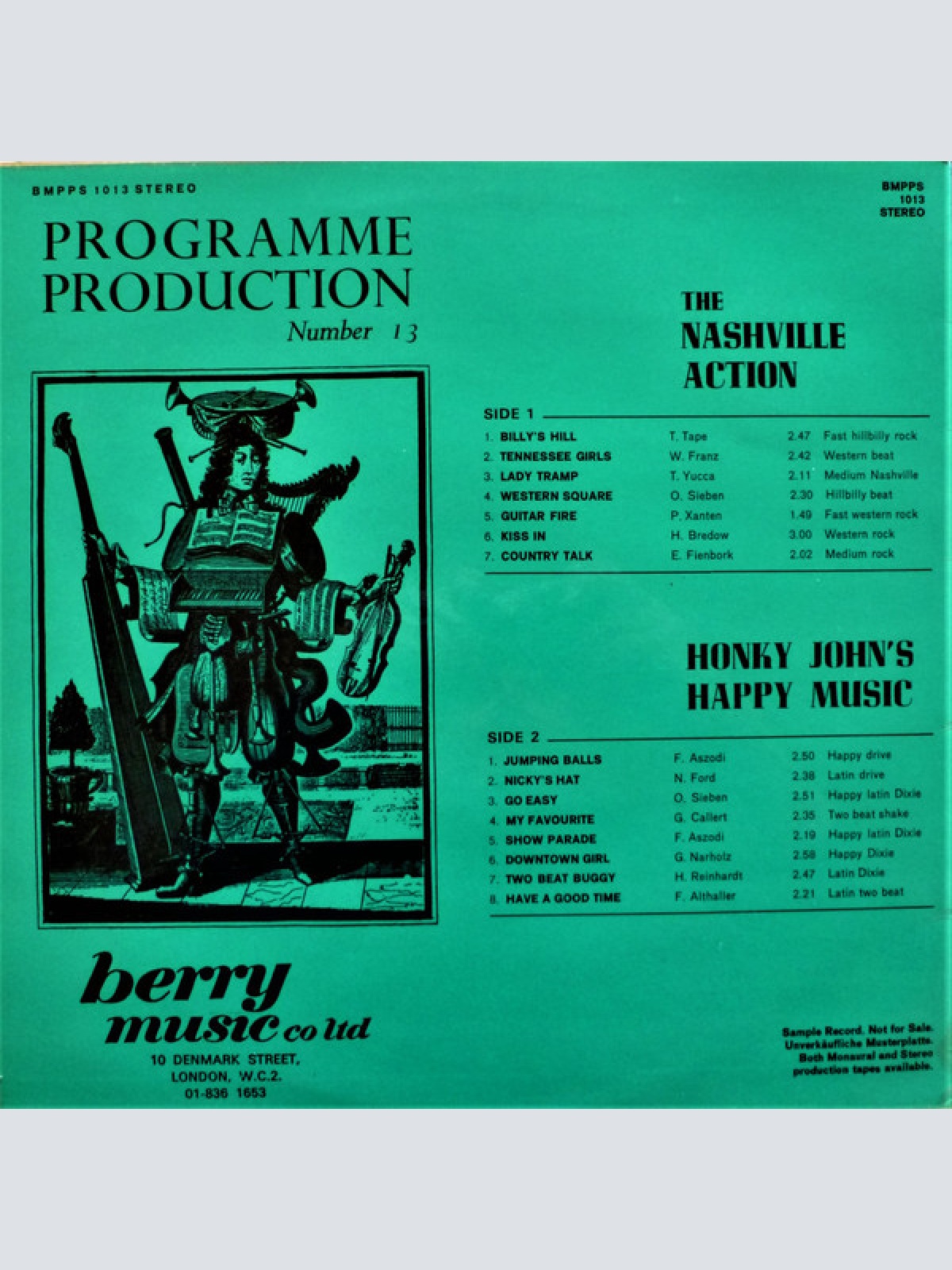 Vinyl / The Nashville Action / Honky John's Happy Music - Programme Production Number 13