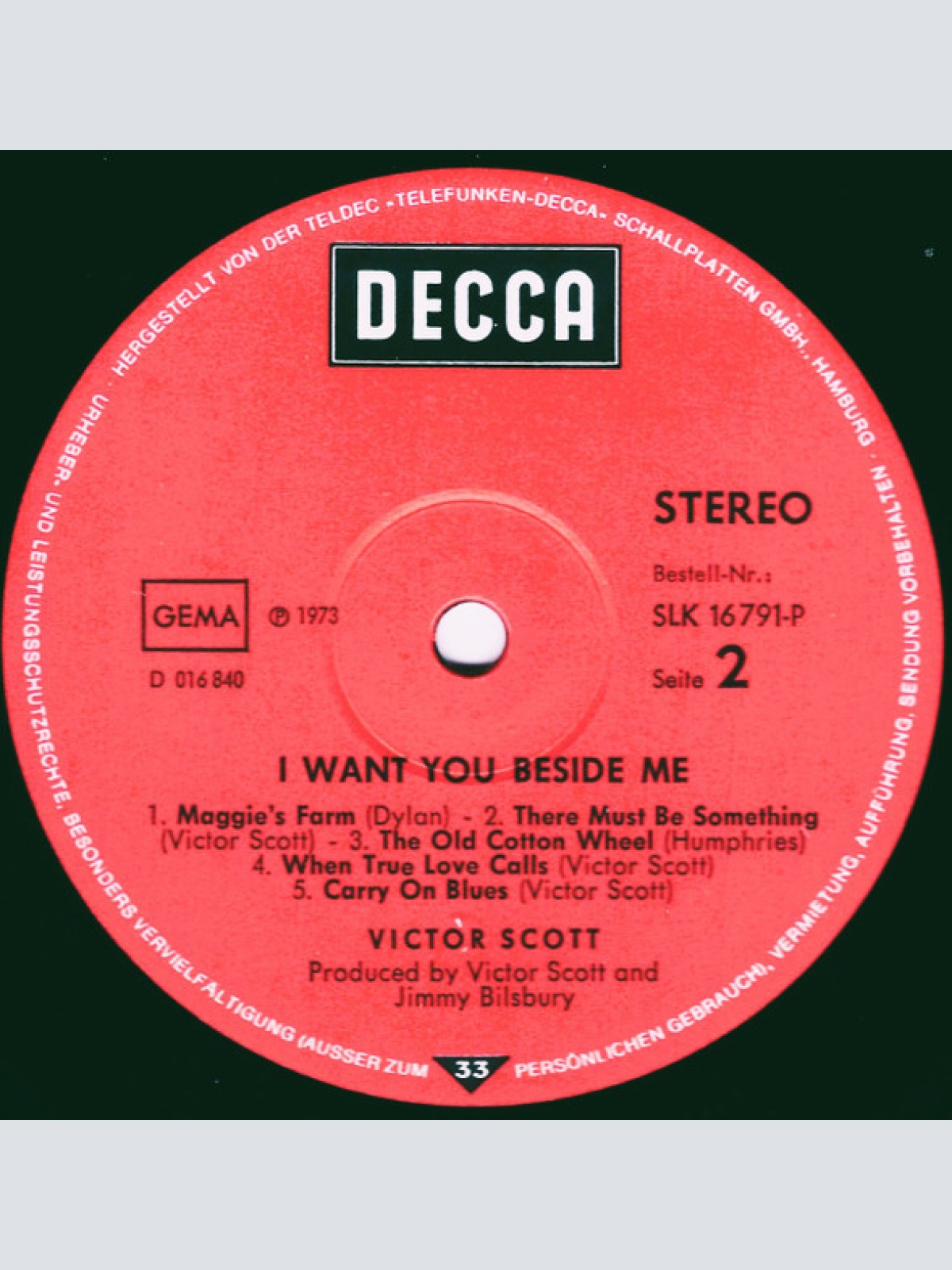 Vinyl / Victor Scott - I Want You Beside Me
