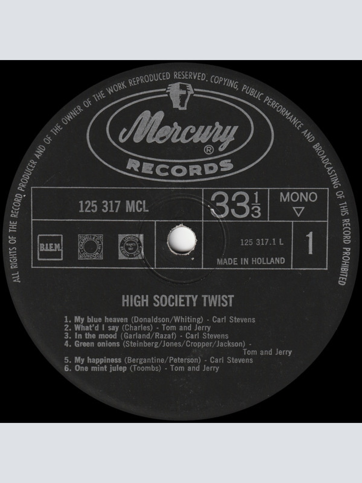 Vinyl / Carl Stevens And His Orchestra* / Tom And Jerry* With The Merry Melody Singers - High Society Twist