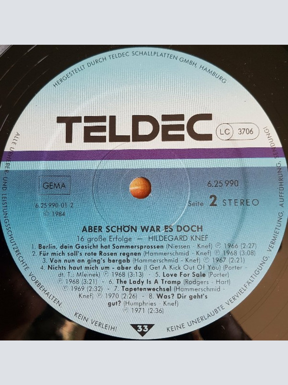 Vinyl / Hildegard Knef - Aber Schön War Es Doch - 16 Grosse Erfolge