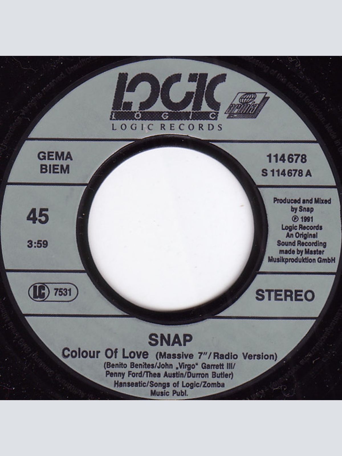 Vinyl / Snap! - Colour Of Love