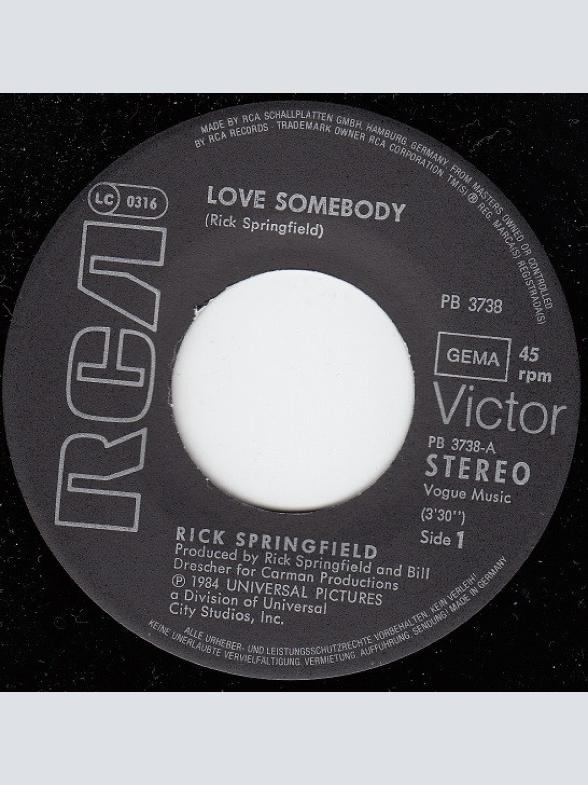 Vinyl / Rick Springfield - Love Somebody