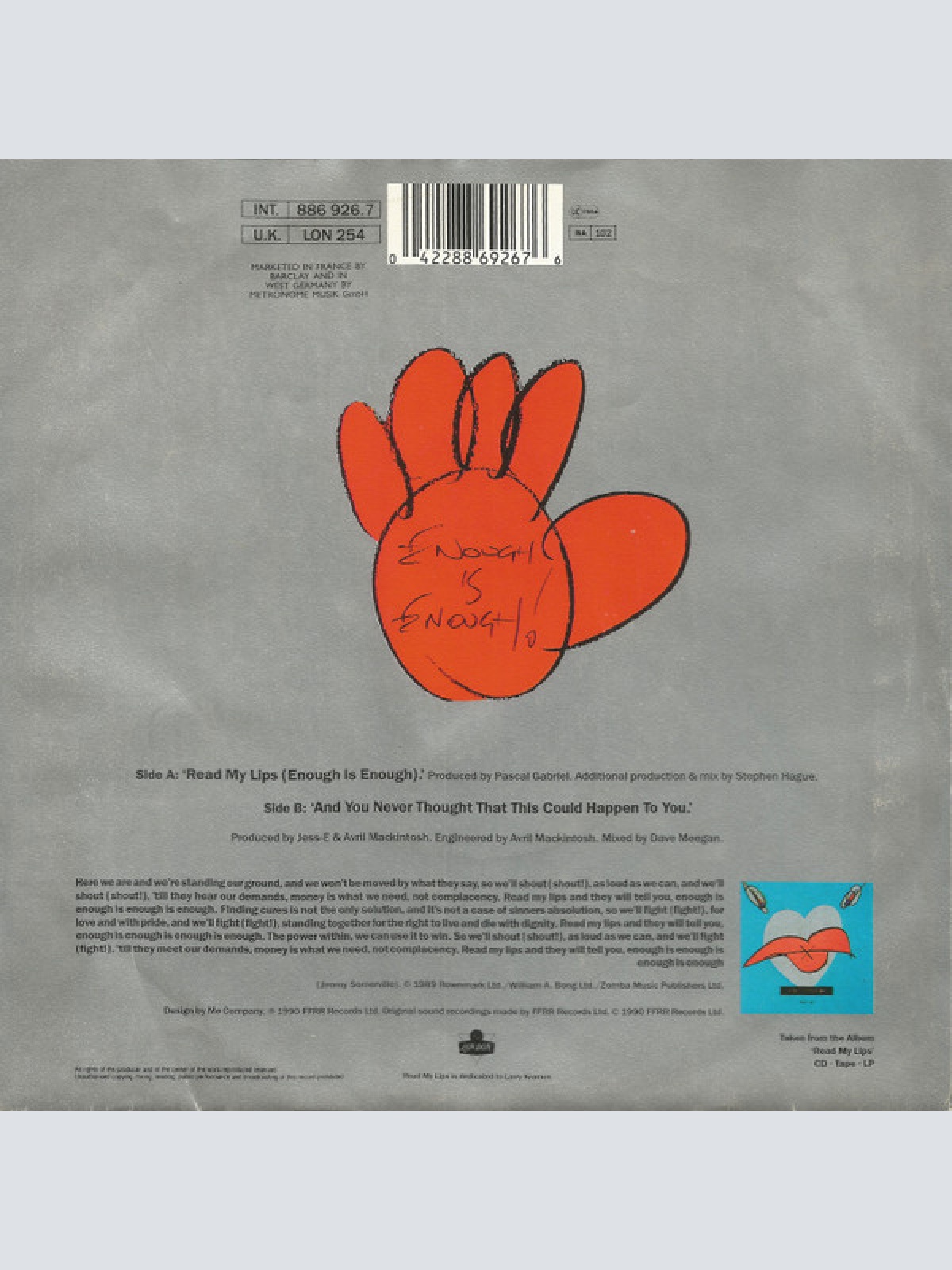 Vinyl / Jimmy Somerville - Read My Lips