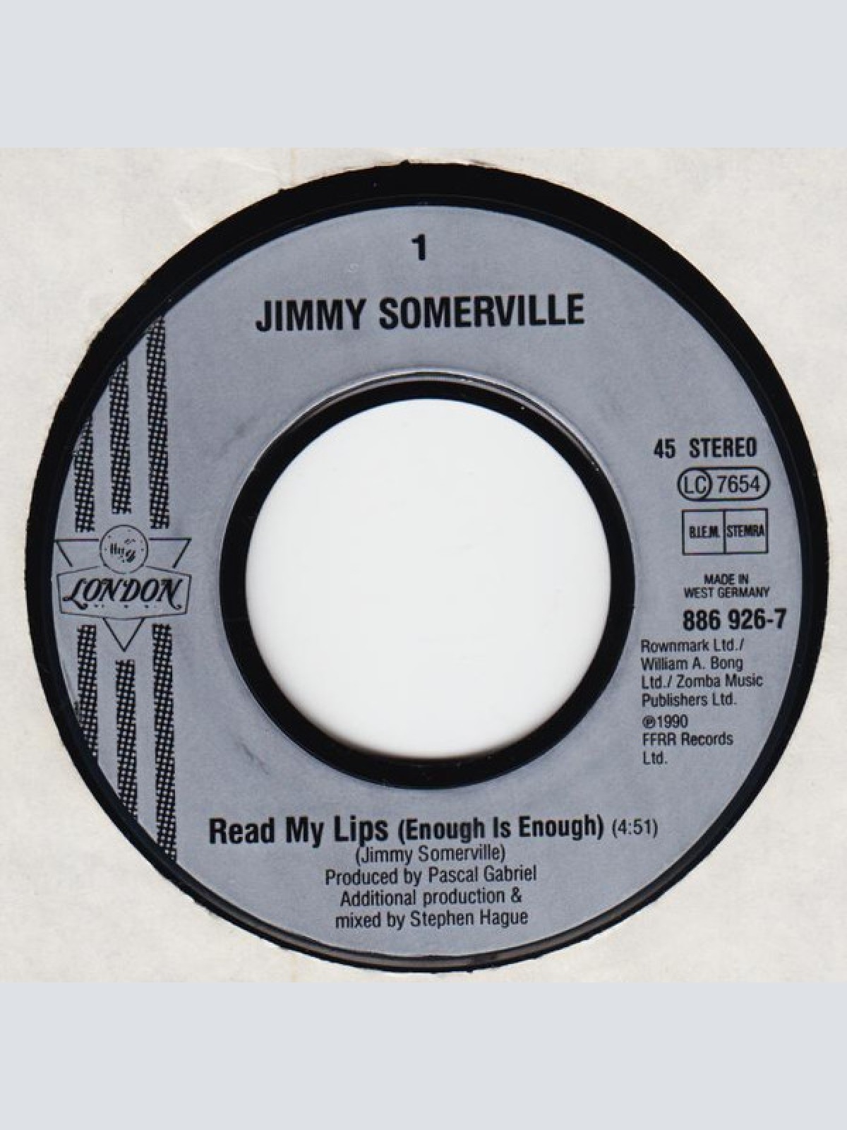 Vinyl / Jimmy Somerville - Read My Lips
