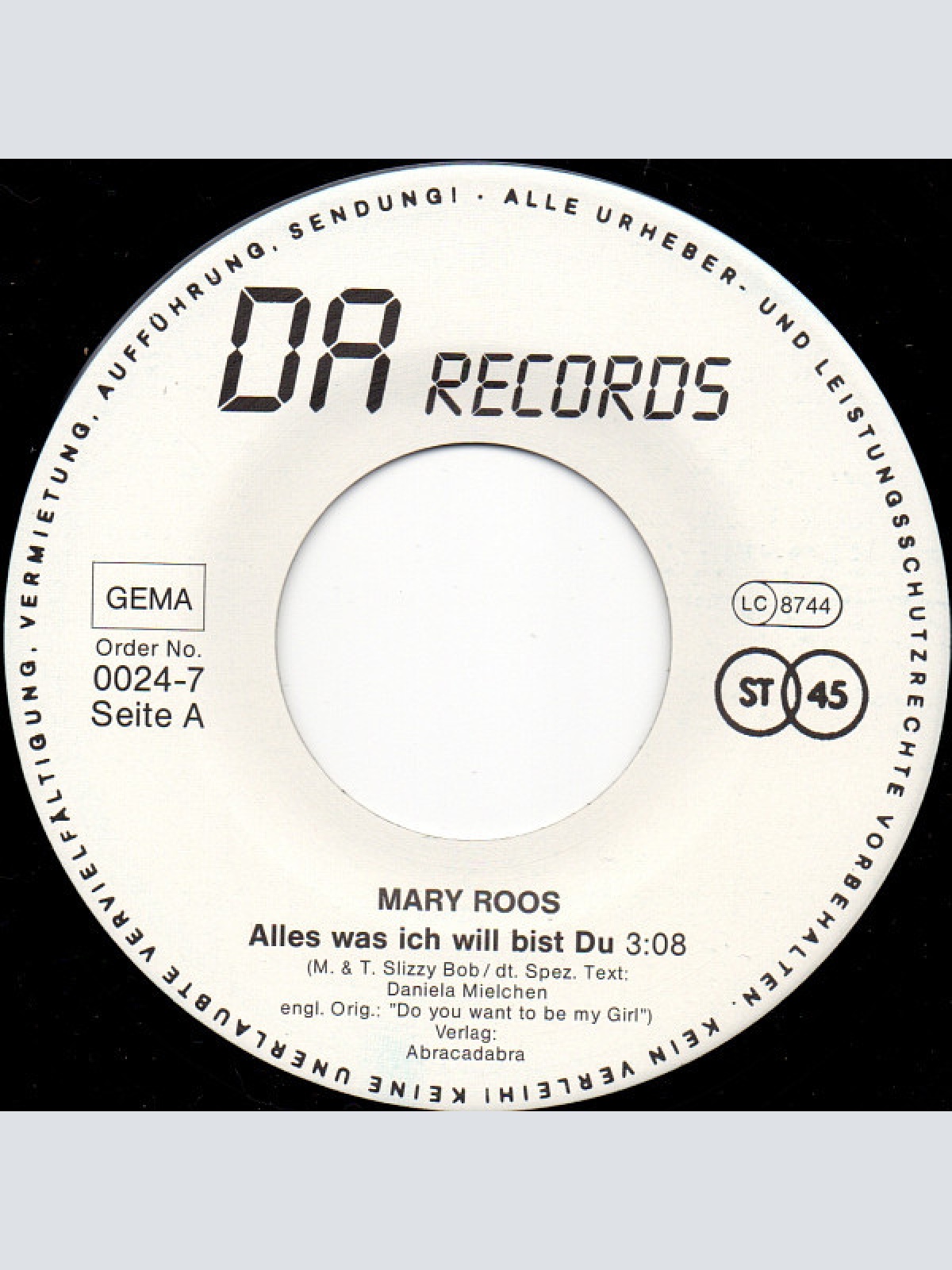 Vinyl / Mary Roos - Alles Was Ich Will Bist Du